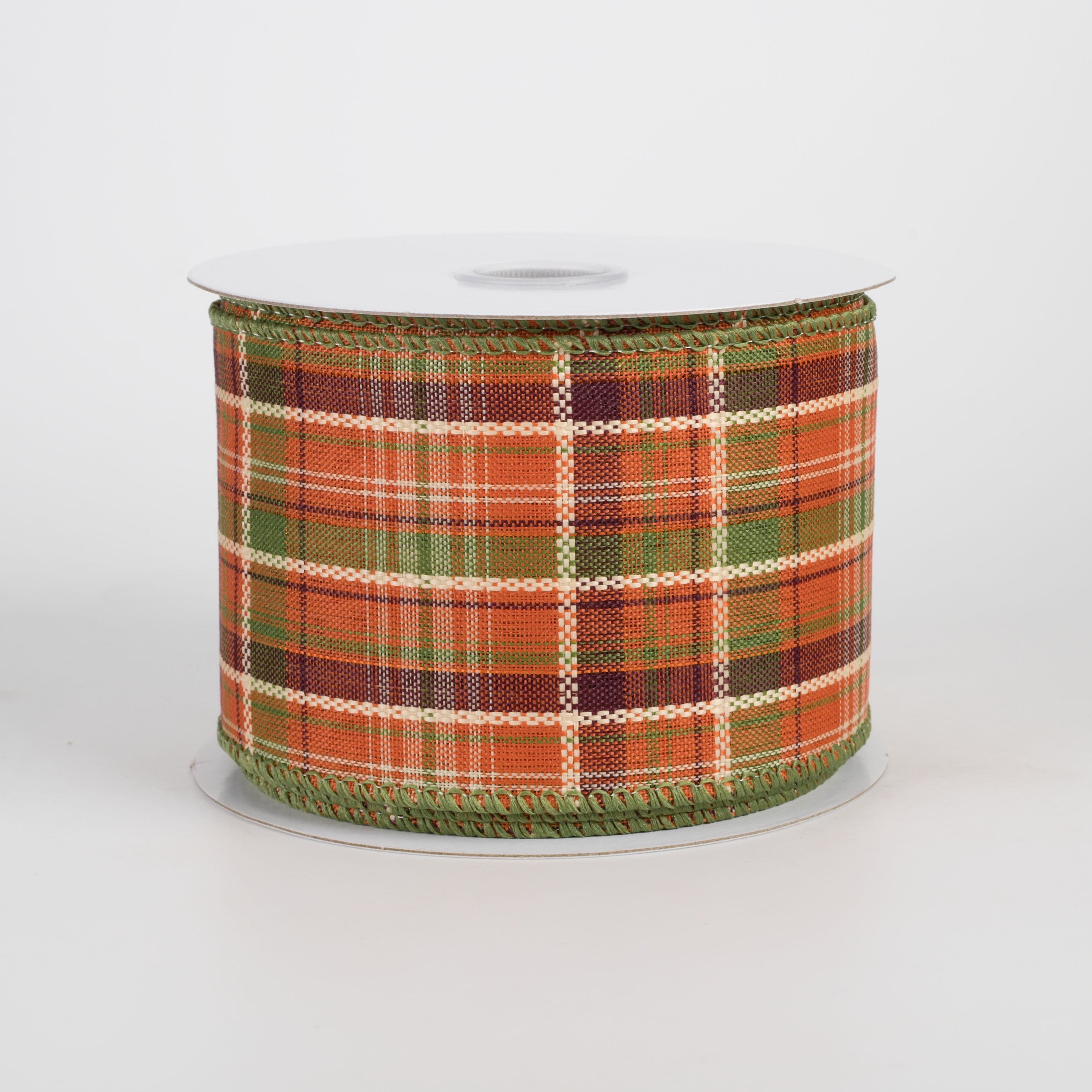 2.5" Homespun Laurel Plaid Ribbon: Fall (10 Yards) Item Number: 61620-40-08