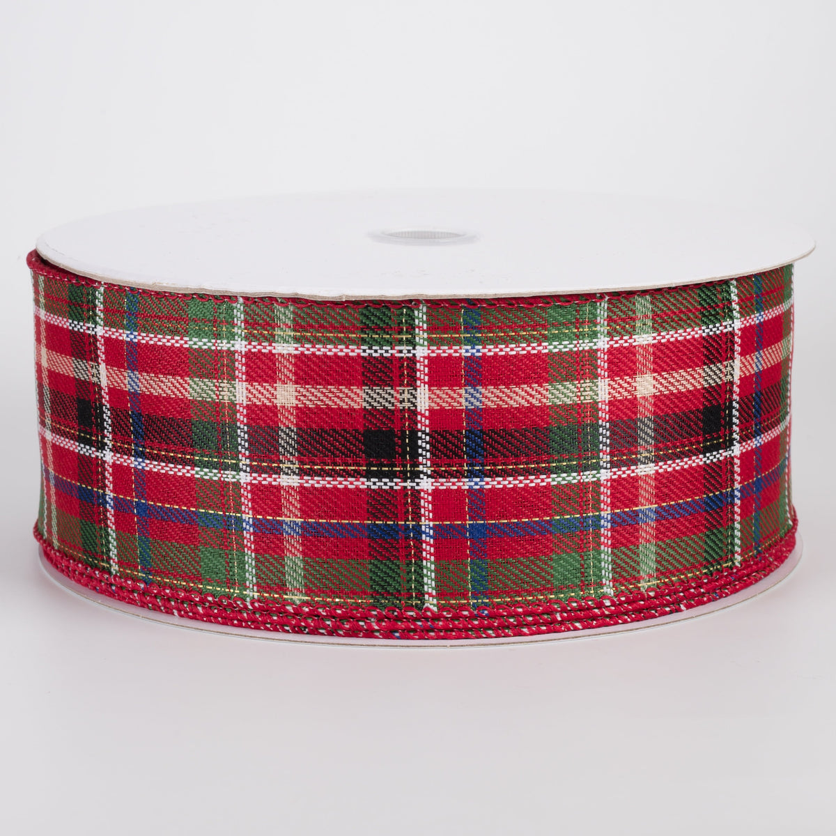 2.5" Homespun Laurel Plaid Ribbon: Red, Green & Blue (50 Yards) Item Number: 871-40-632