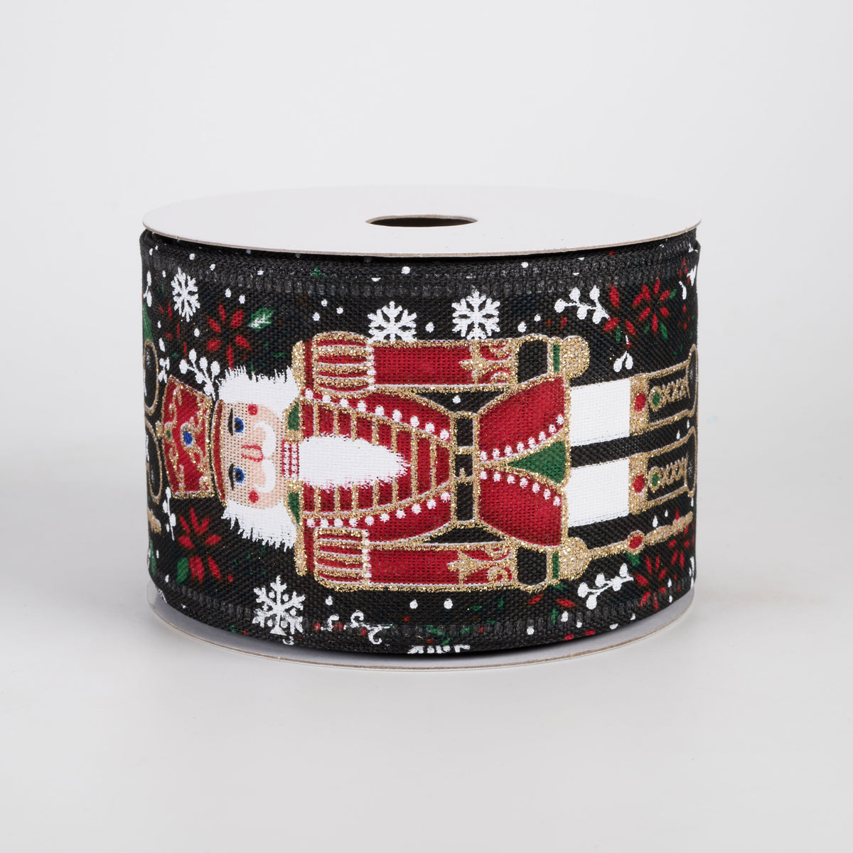 2.5" Linen Fancy Traditional Nutcracker Ribbon: Black (10 Yards) Item Number: 76602-40-21