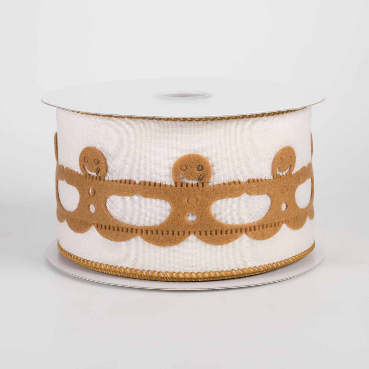 2.5" Linen Gingerbread Overlay Ribbon: Ivory (10 Yards) Item Number: 76645-40-35