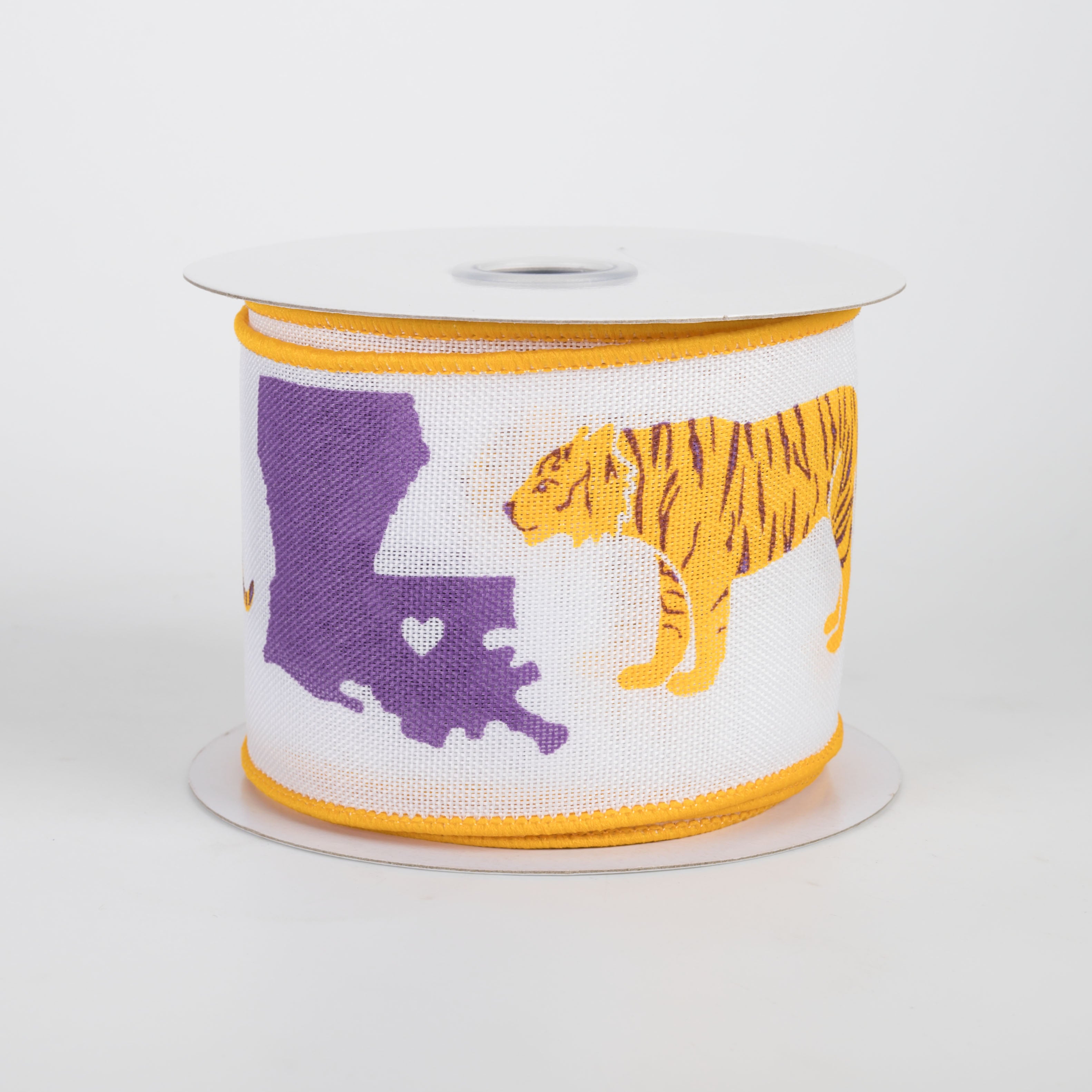 2.5" Louisiana & Tiger Ribbon: Purple & Golden Yellow (10 Yards) Item Number: RGE1949