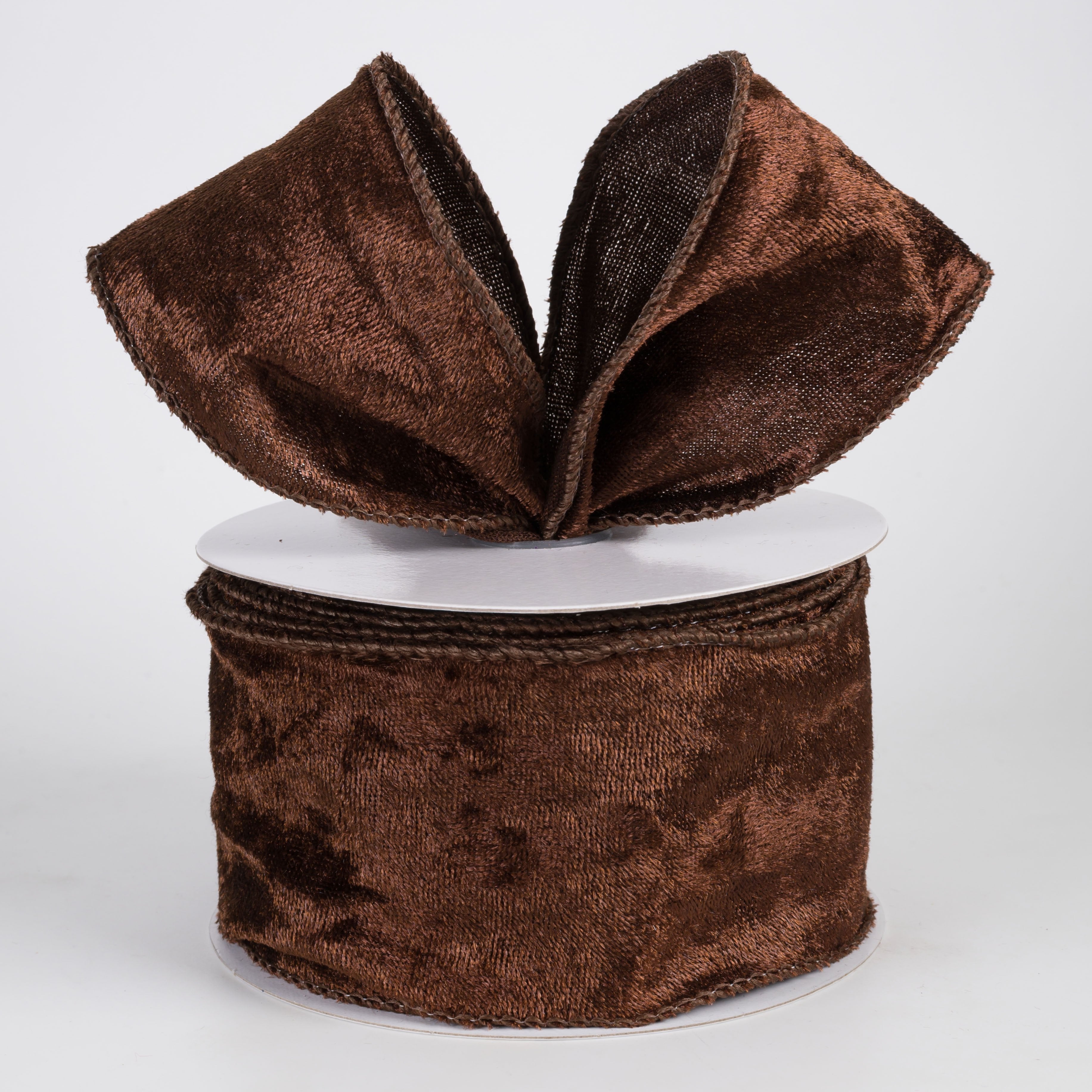 2.5" Lush Velvet Ribbon: Chocolate (10 Yards) Lifestyle Photo