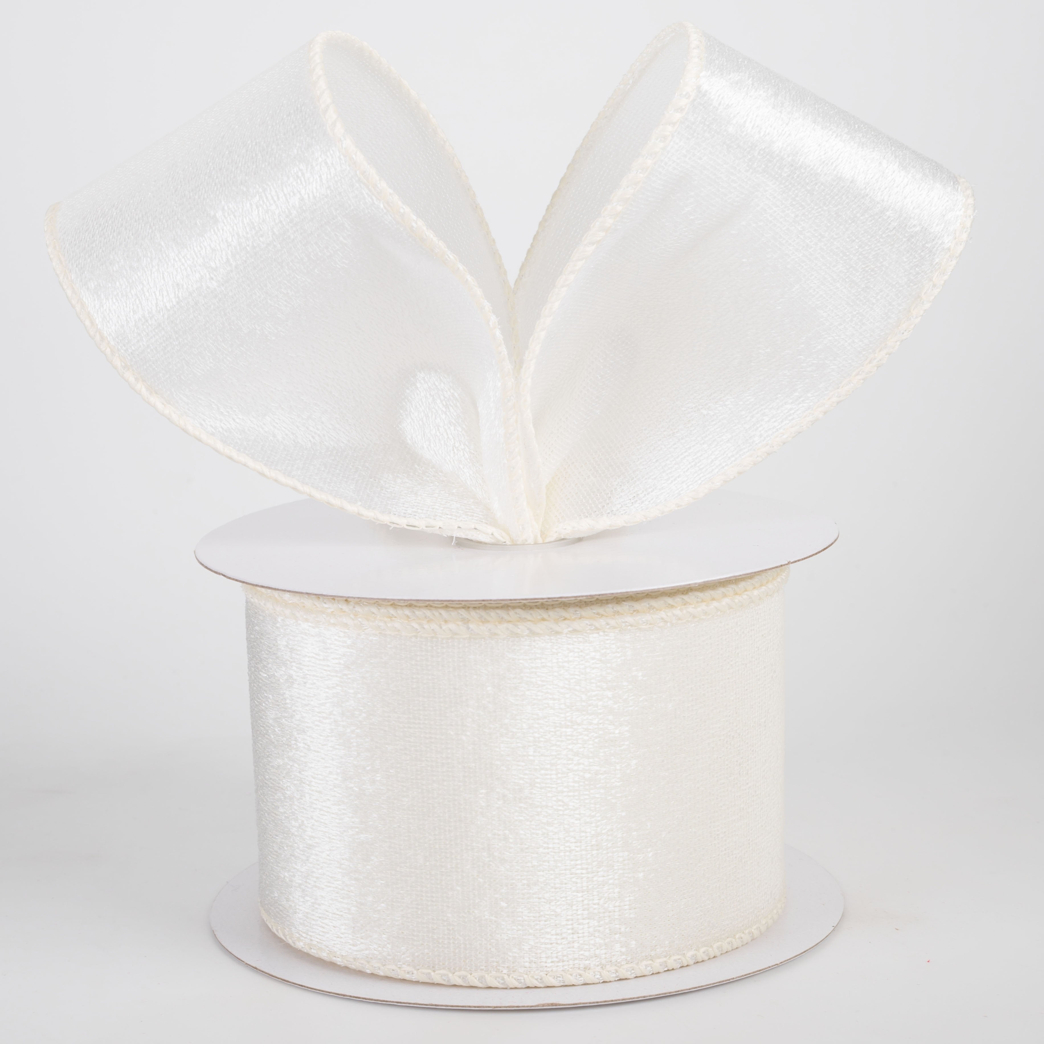 2.5" Lush Velvet Ribbon: Ivory (10 Yards) Lifestyle Photo