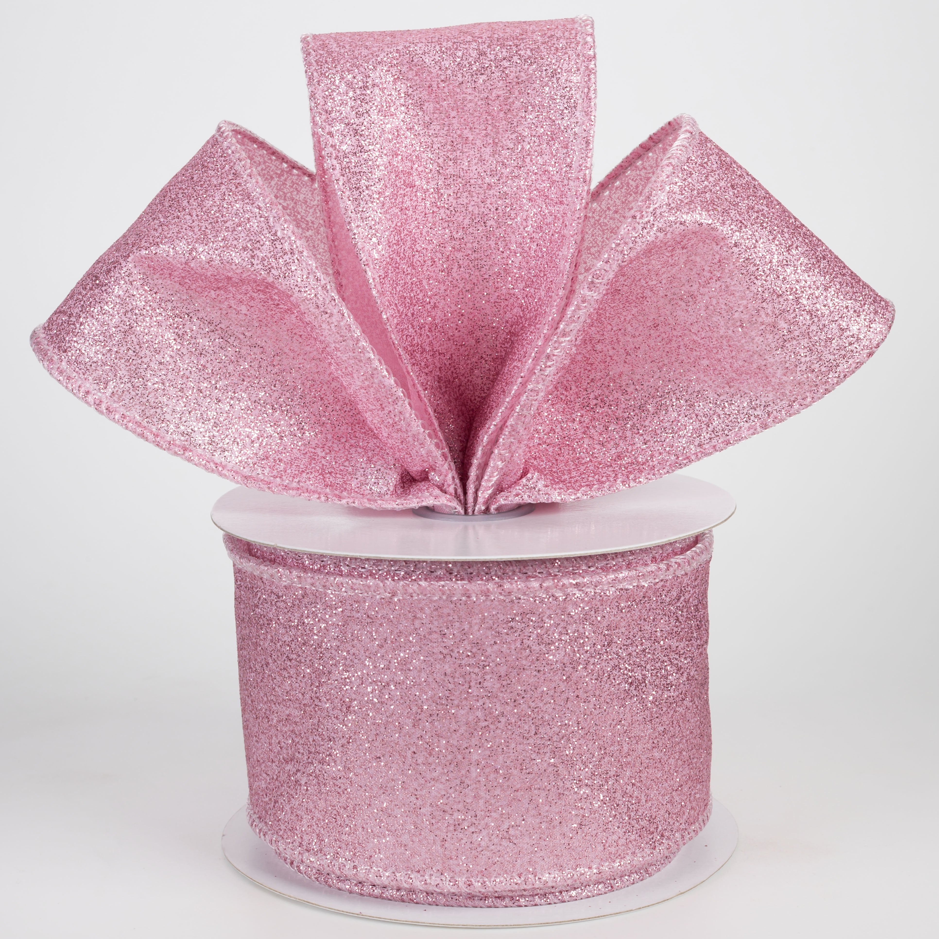 2.5" Shimmer Glitter Ribbon: Pink (10 Yards) Lifestyle Photo