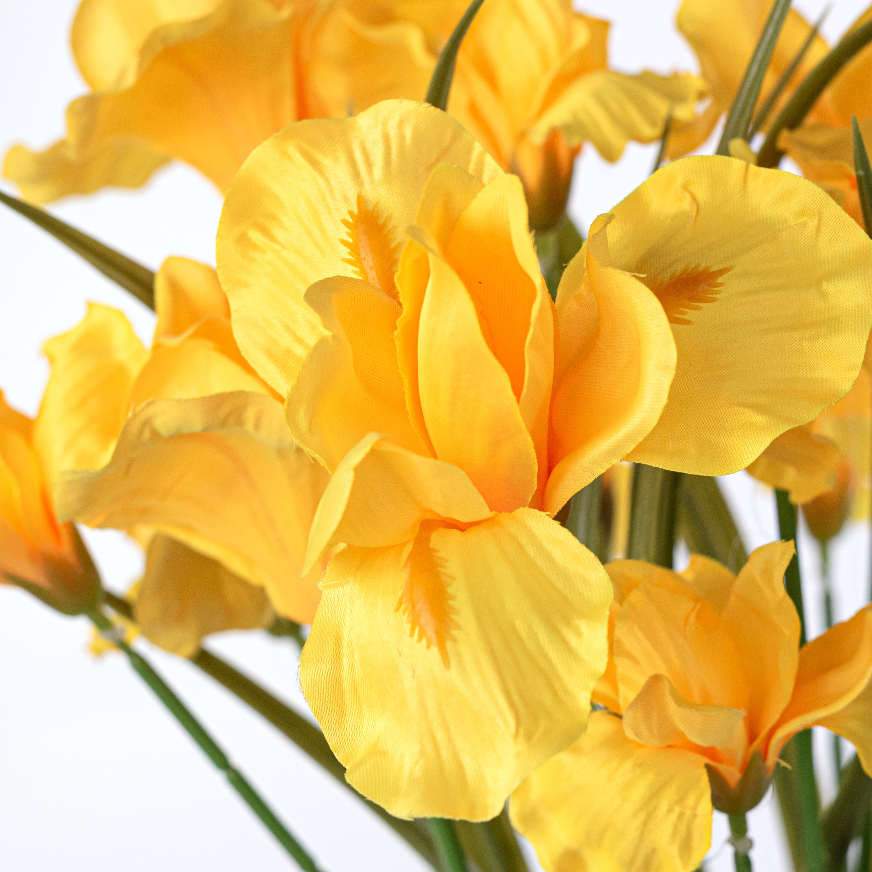 20" Artificial Iris Bush: Golden Yellow (12 Stem) Lifestyle Photo