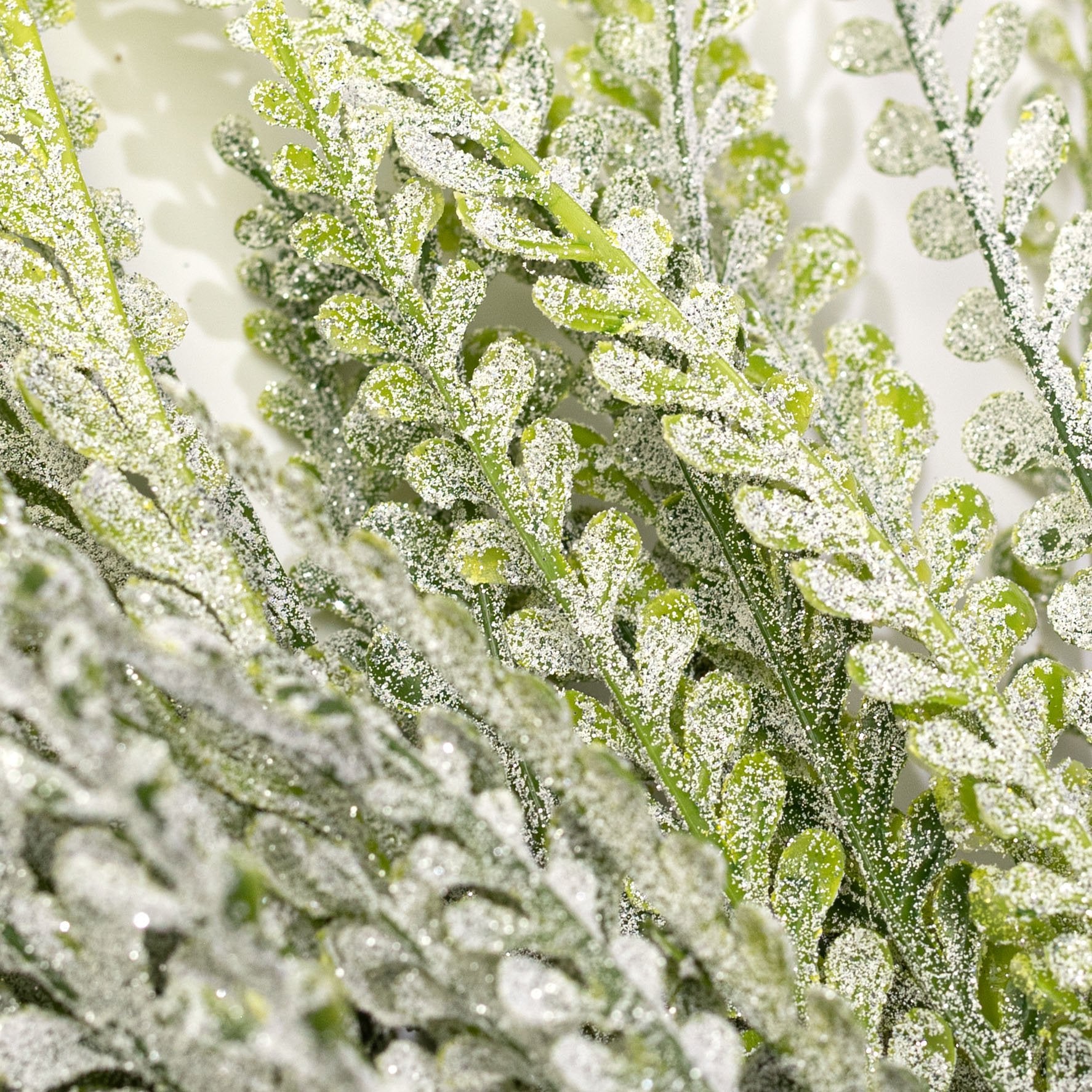 20" Beaded Fern Bush: Frosted Two-Tone Green detail photo 4