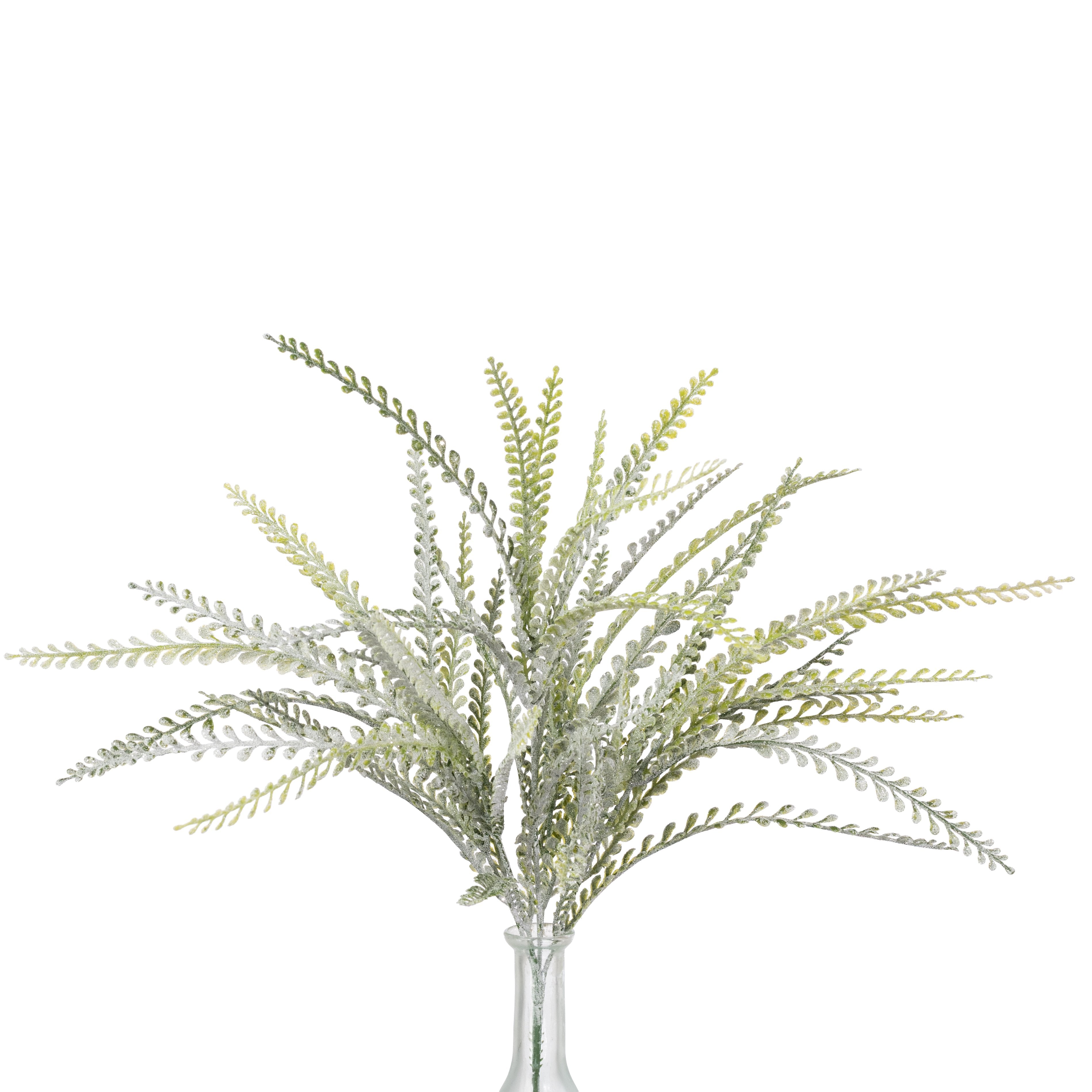 20" Beaded Fern Bush: Frosted Two-Tone Green Item Number: XV7716
