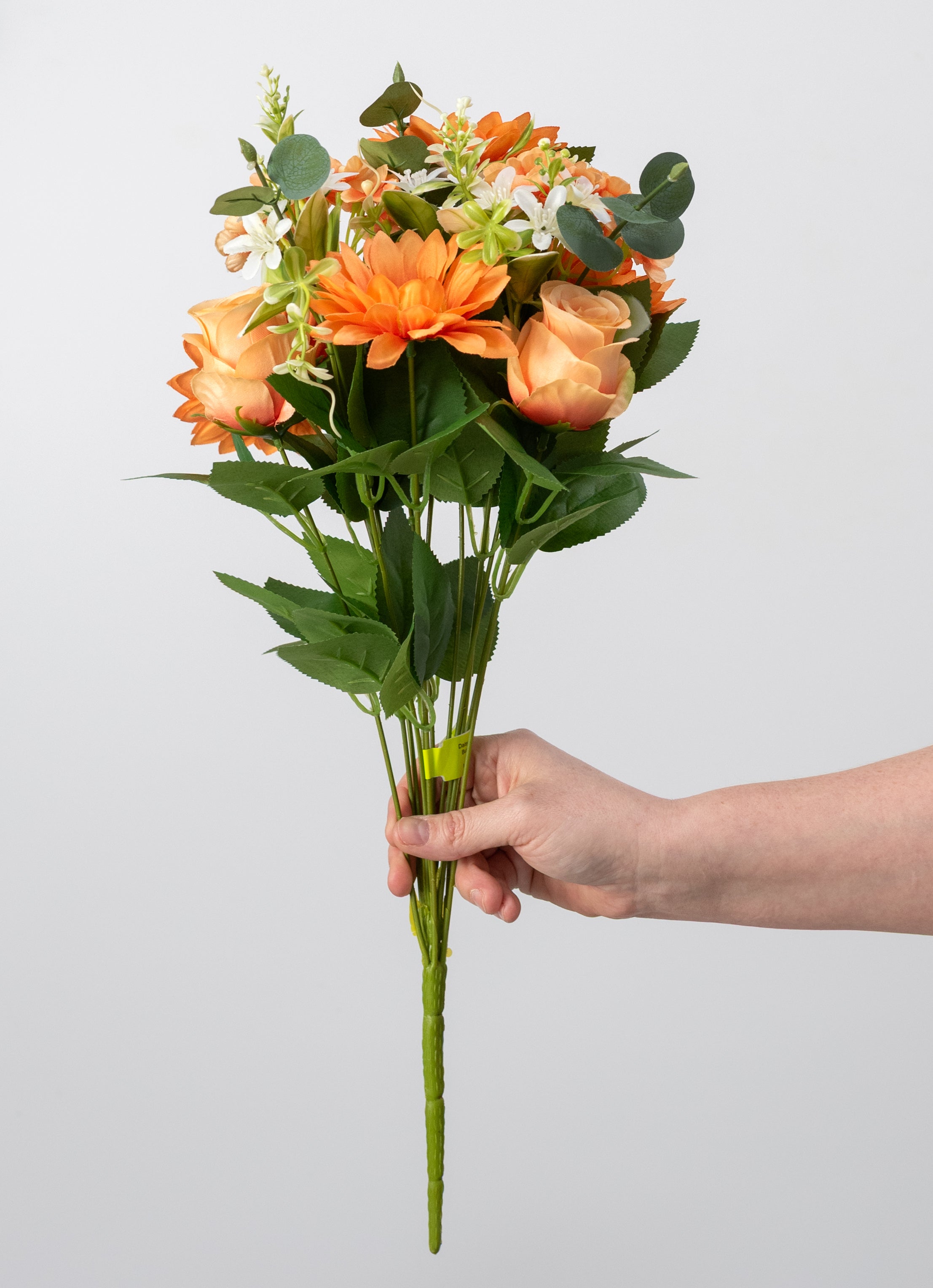 20" Daisy, Rose & Hydrangea Bush: Coral Orange (12 Stem) detail photo 3