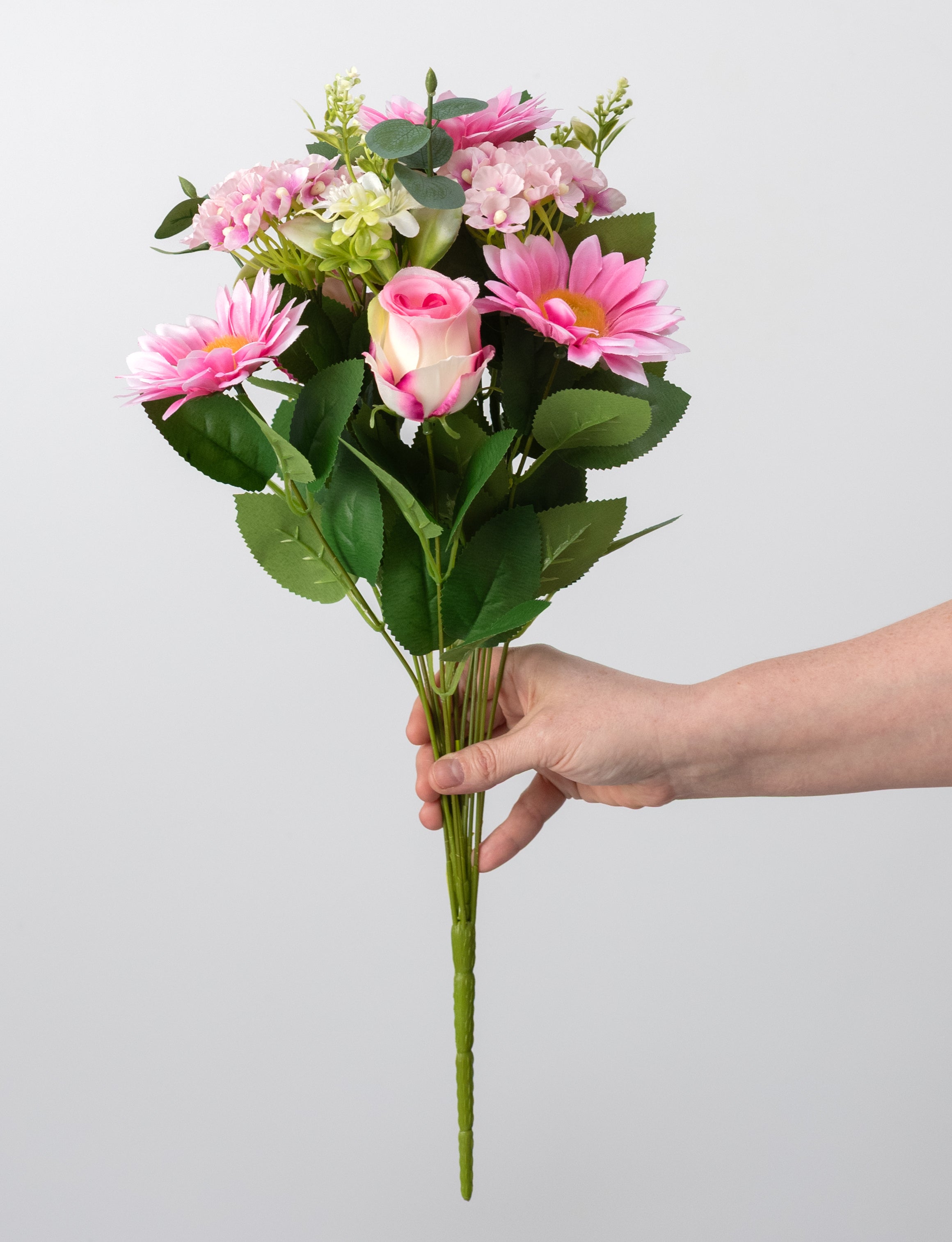 20" Daisy, Rose & Hydrangea Bush: Pink Mix (12 Stem) detail photo 3