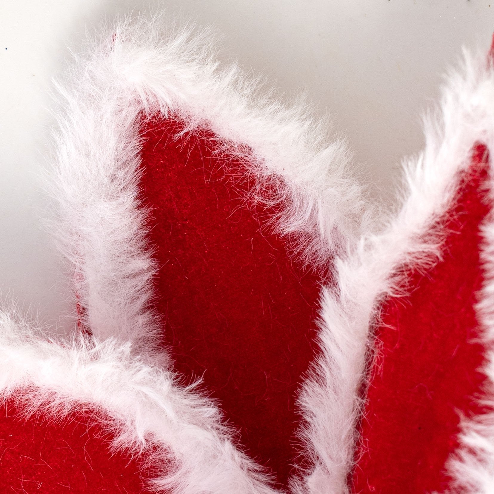 20" Furry Edge Poinsettia Stem: Red & White Lifestyle Photo