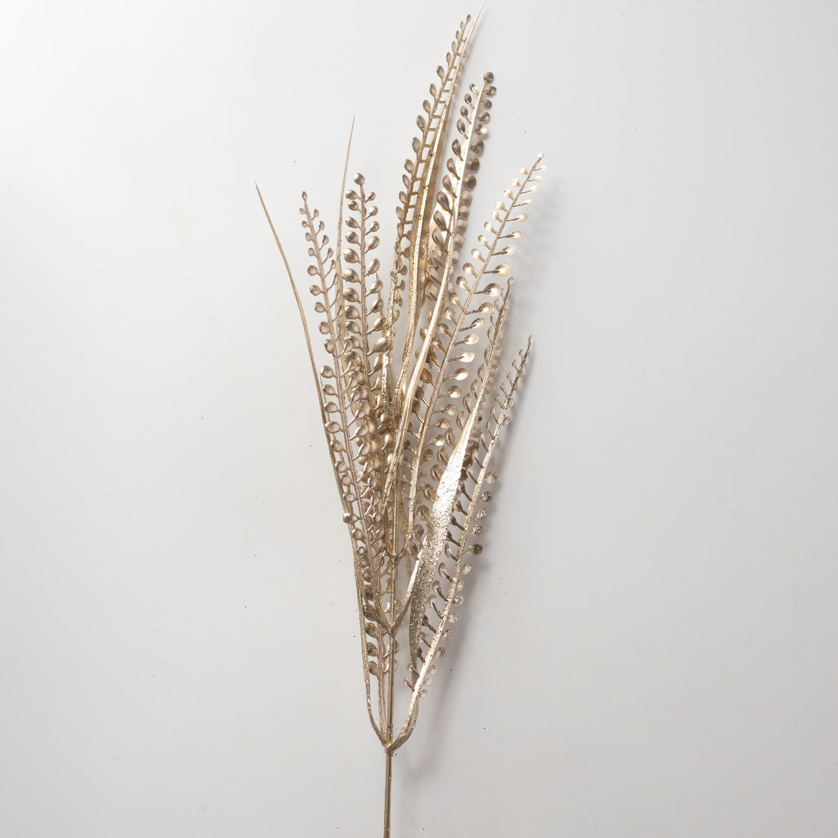 20" Glittered Button Fern Bush: Champagne Gold detail photo 4