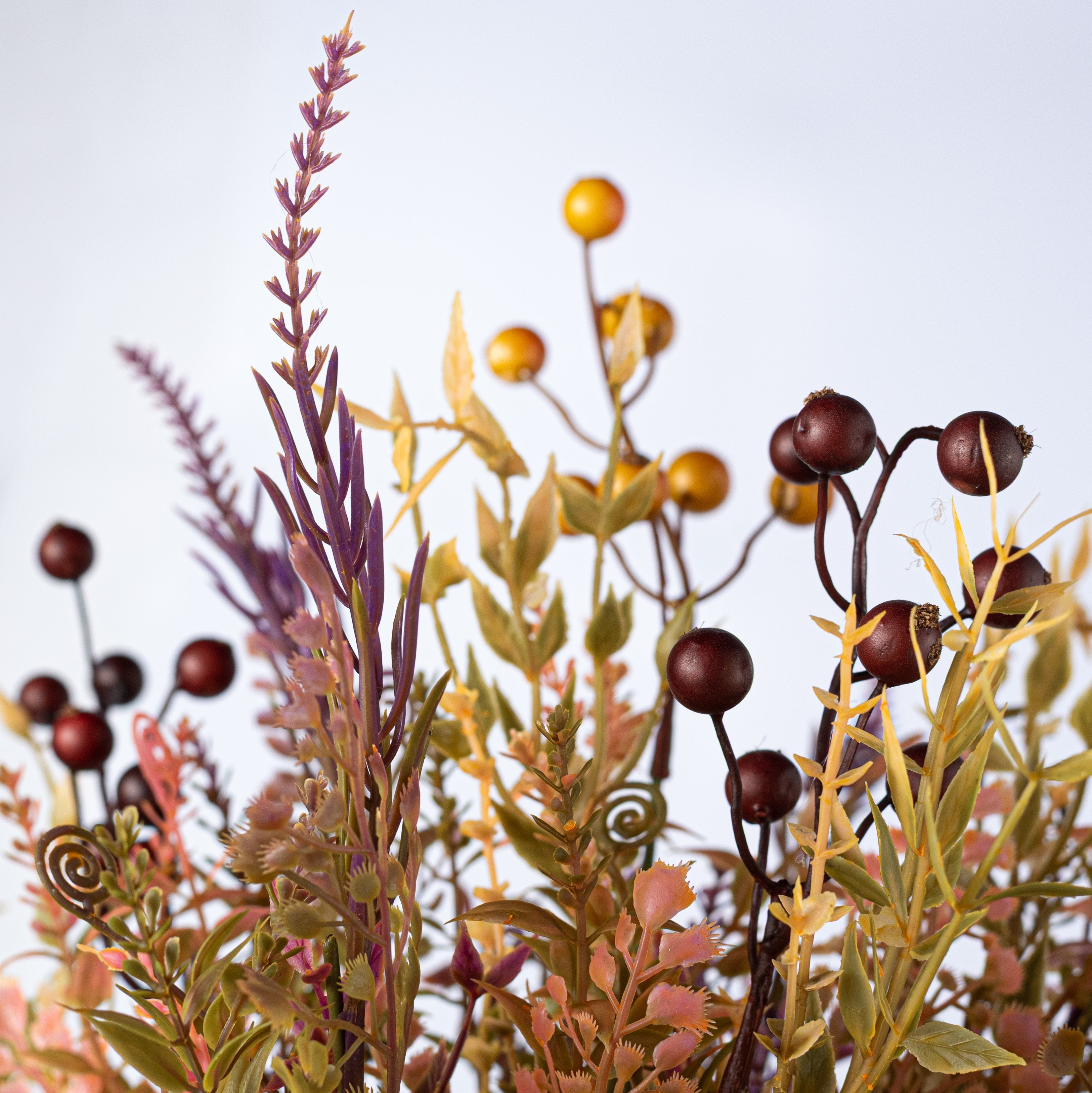 20" Mixed Plastic Leaf & Berry Bush: Fall Lifestyle Photo