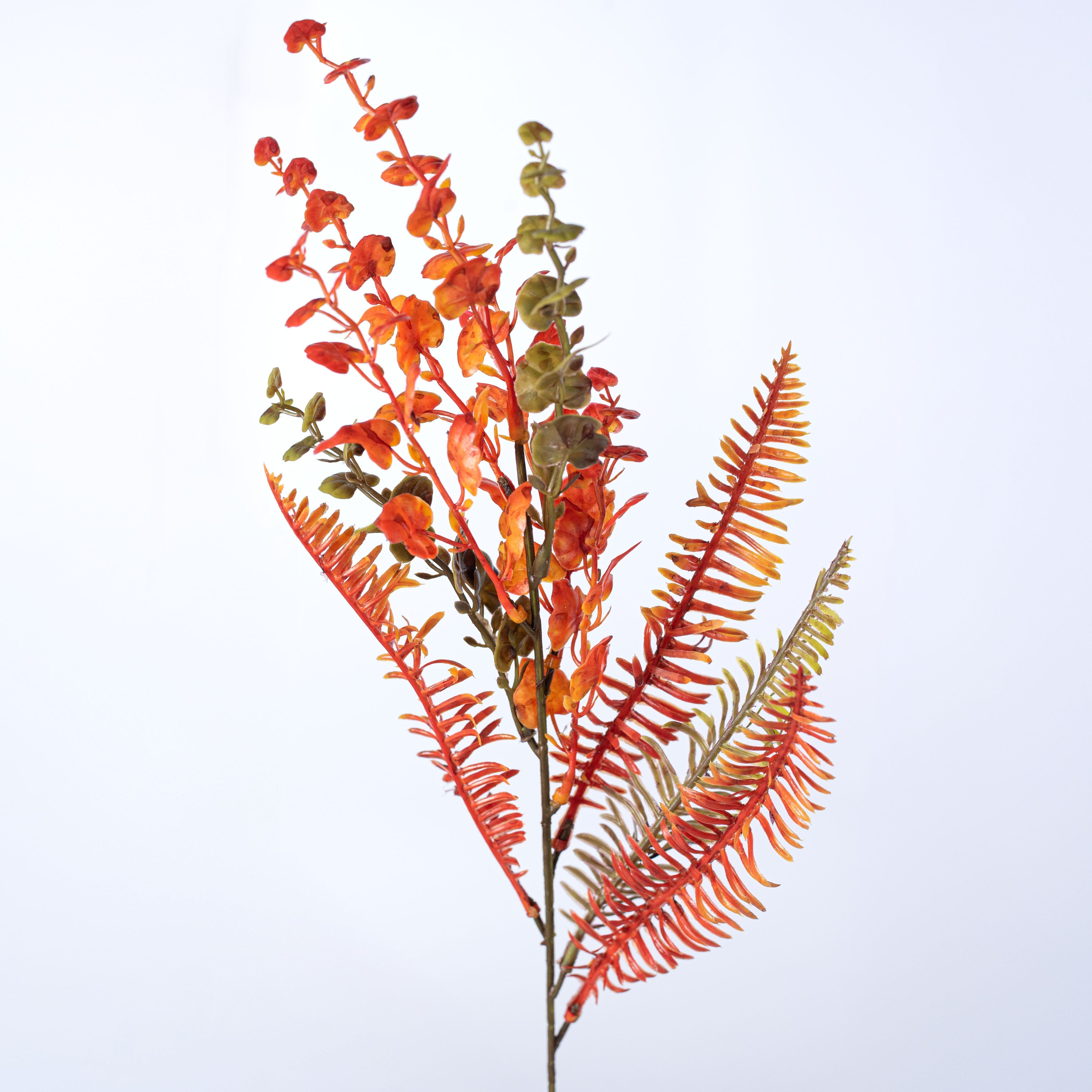 20" Mixed Plastic Leaves Bush: Fall detail photo 4
