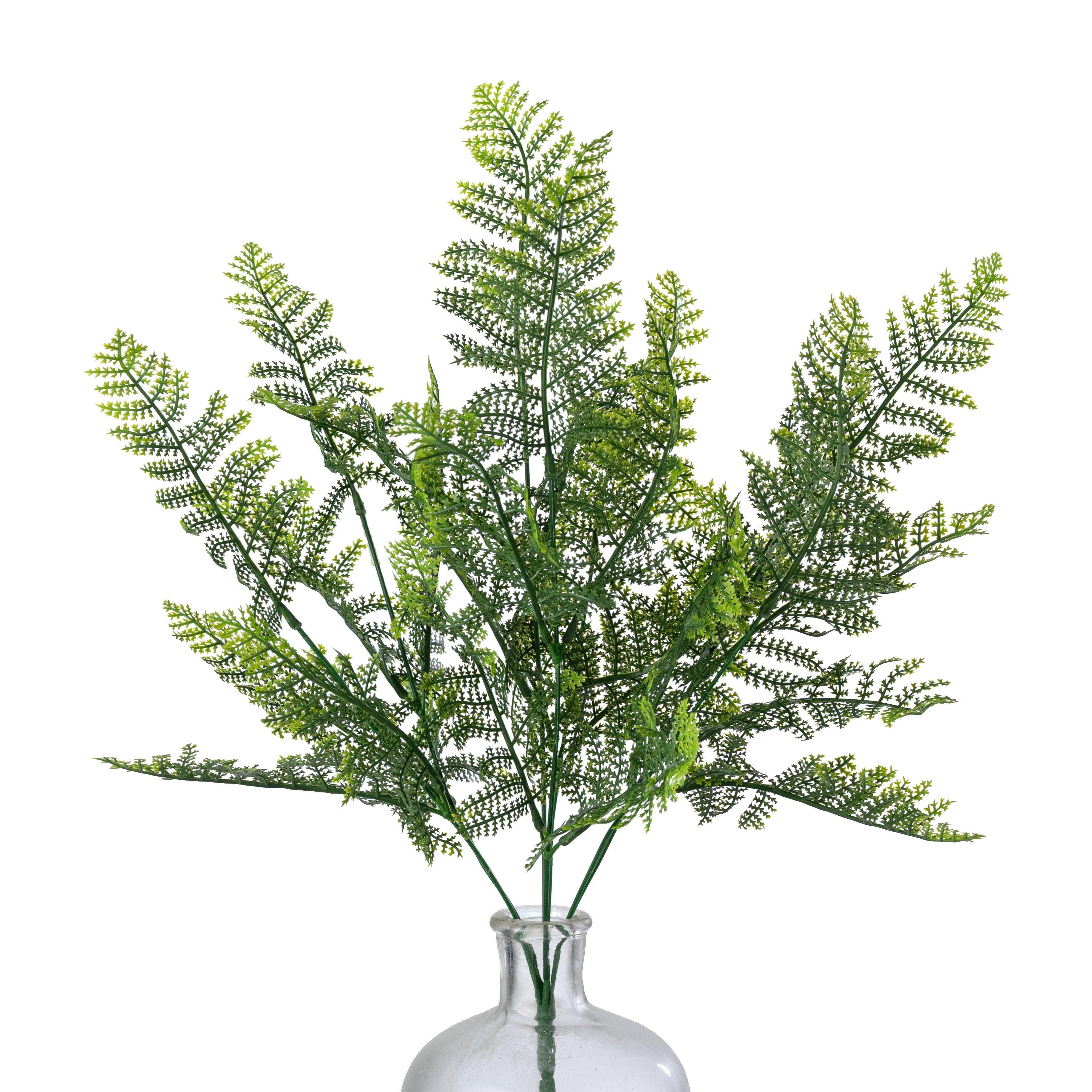 20" Plastic Fern Bush: Green (7 Stem) Item Number: 13697GN