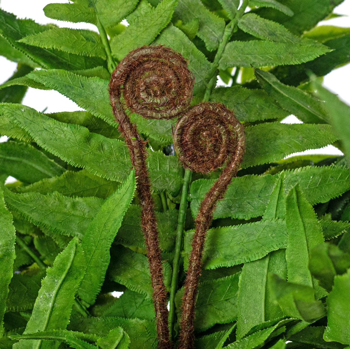 20" Plastic Fern & Frond Bush: Spring Green detail photo 5