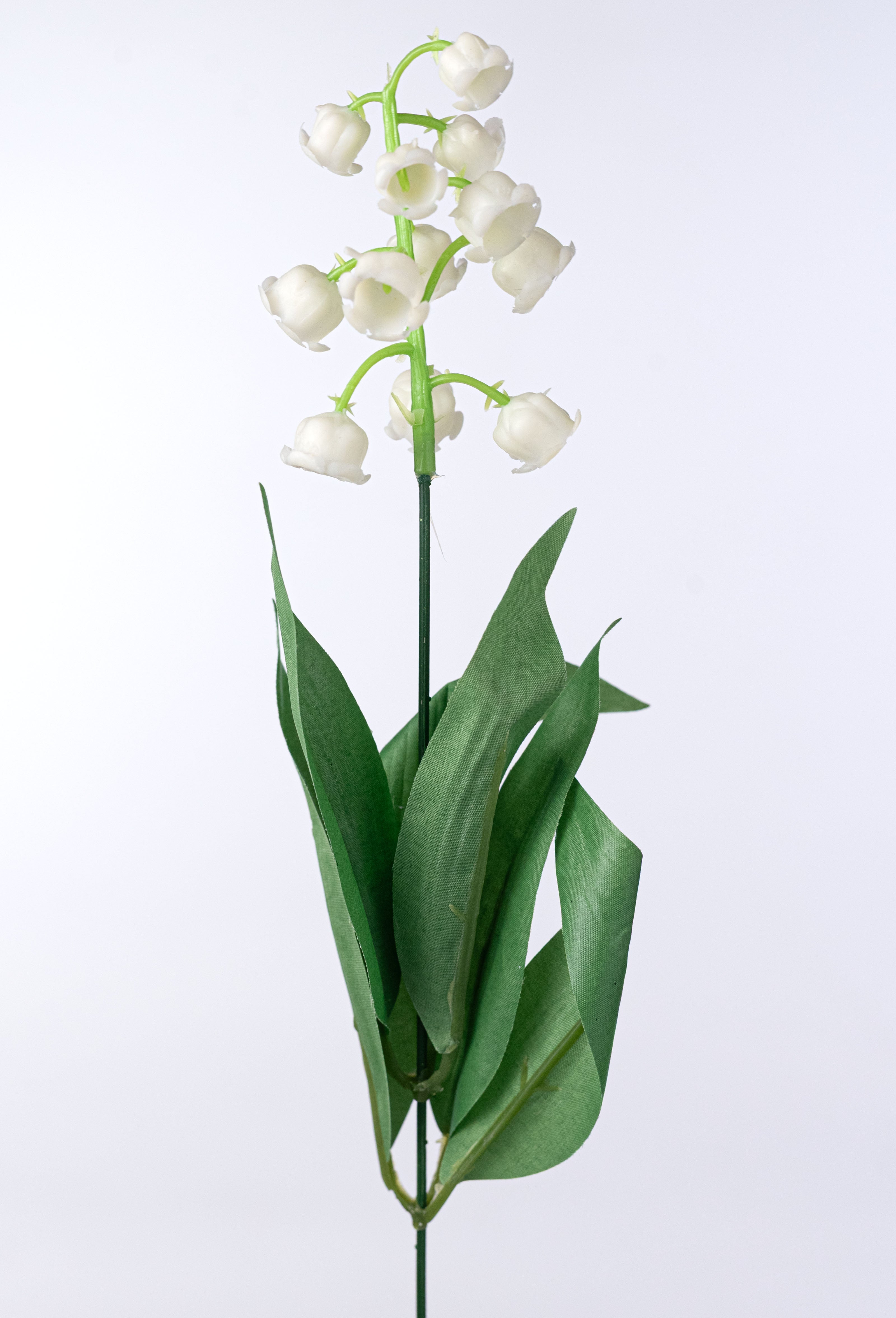 20" Plastic Lilly of the Valley Bush: Cream detail photo 5