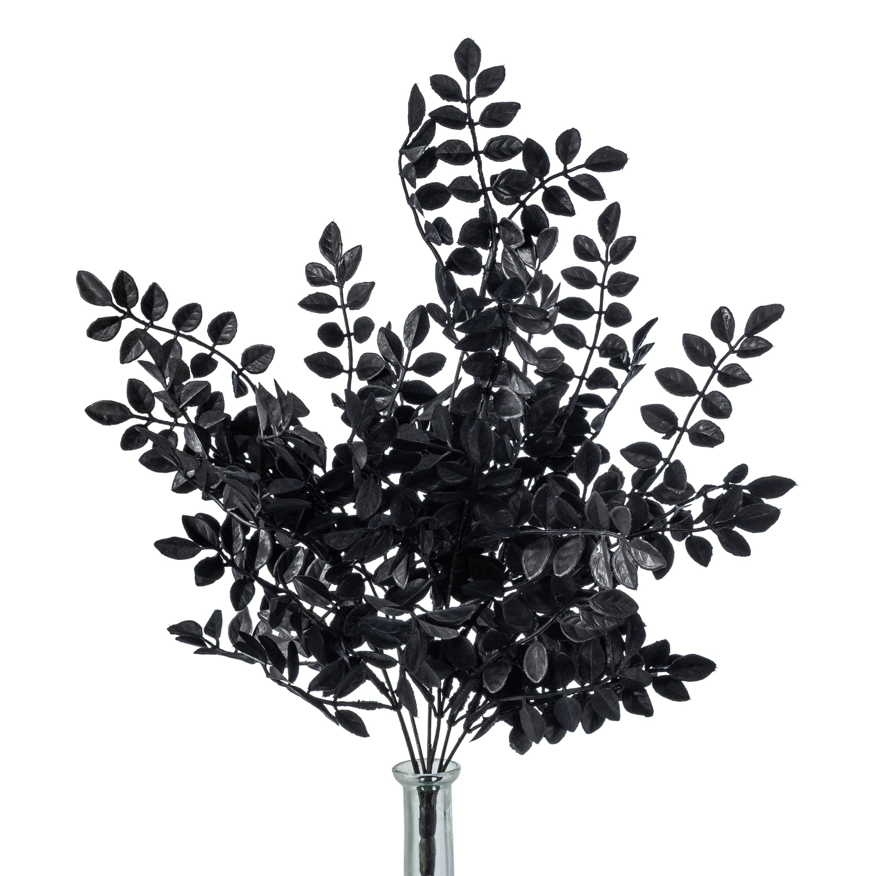20" Plastic Wisteria Leaves Bush: Black (7 Stem) Item Number: 57487BK