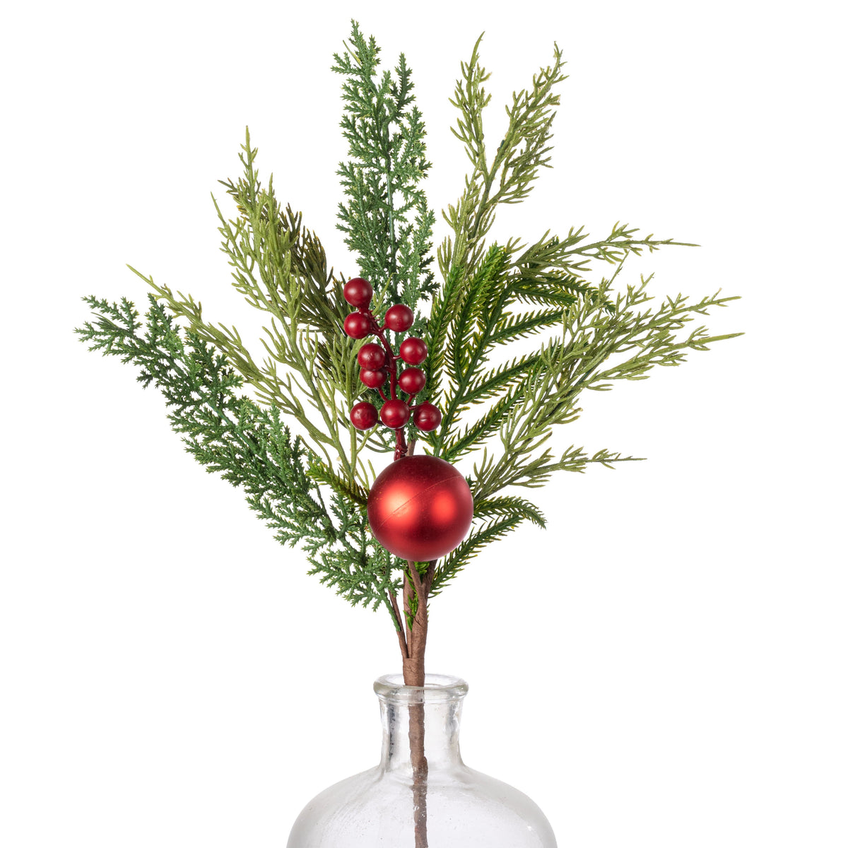 20" Soft Touch Mixed Pine & Ornament Spray Item Number: 510776