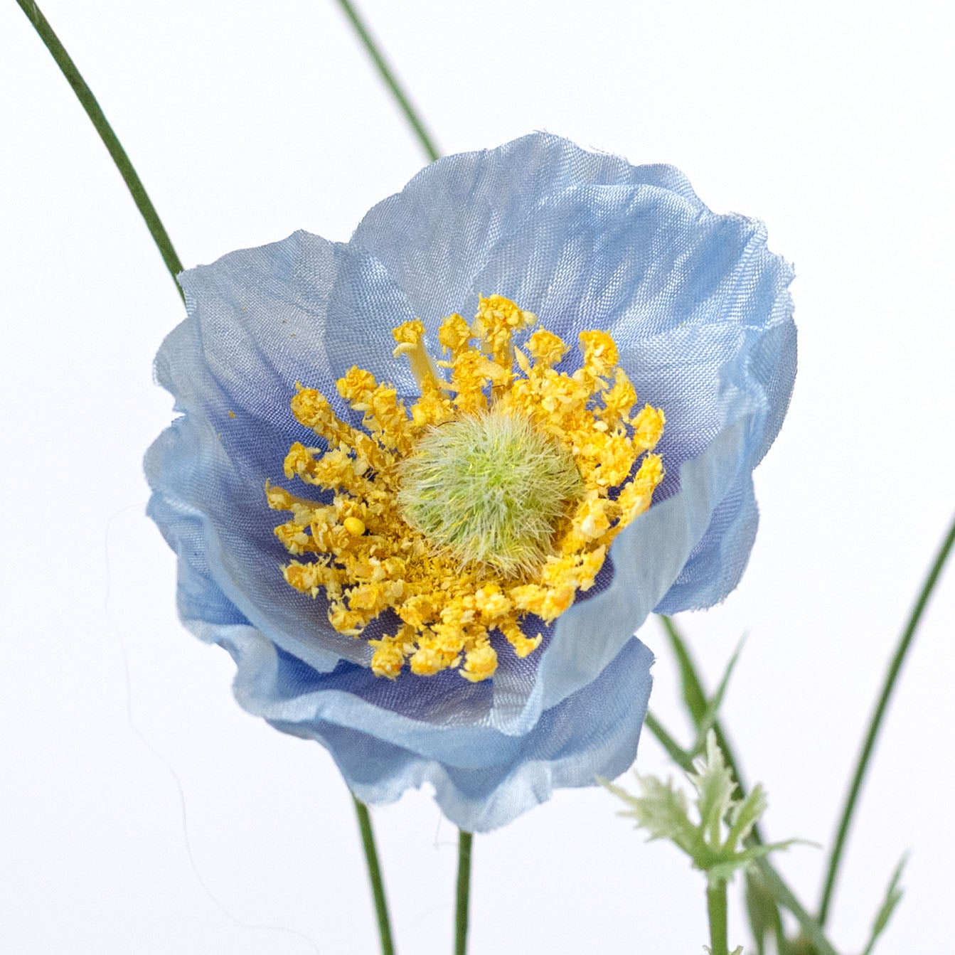 21â Artificial Poppy Flower Bush: Blue (10 Stem) Lifestyle Photo