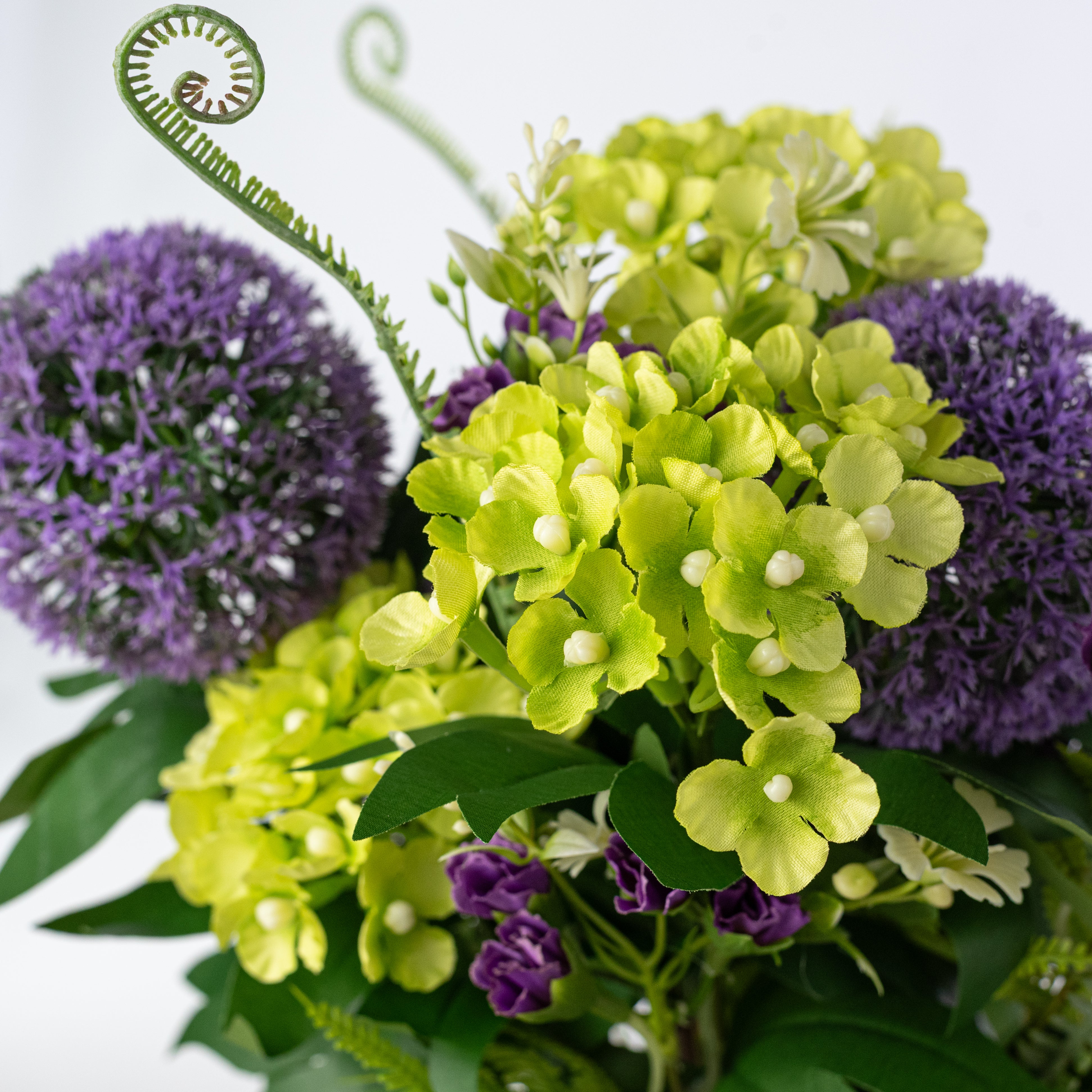 21" Ball Hydrangea & Fern Bush: Purple (12 Stem) detail photo 5