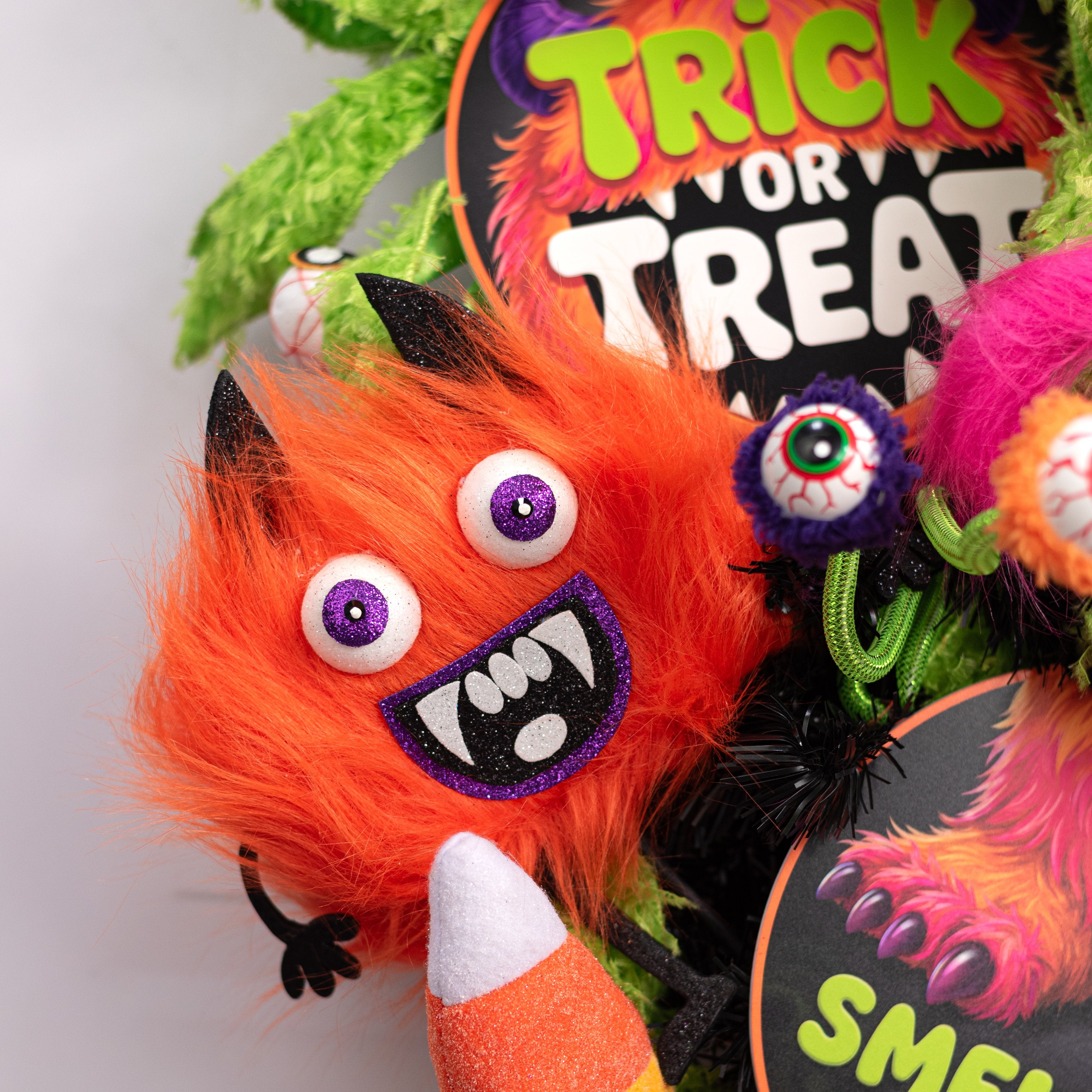 21" Furry Halloween Monster Spray: Orange Lifestyle Photo