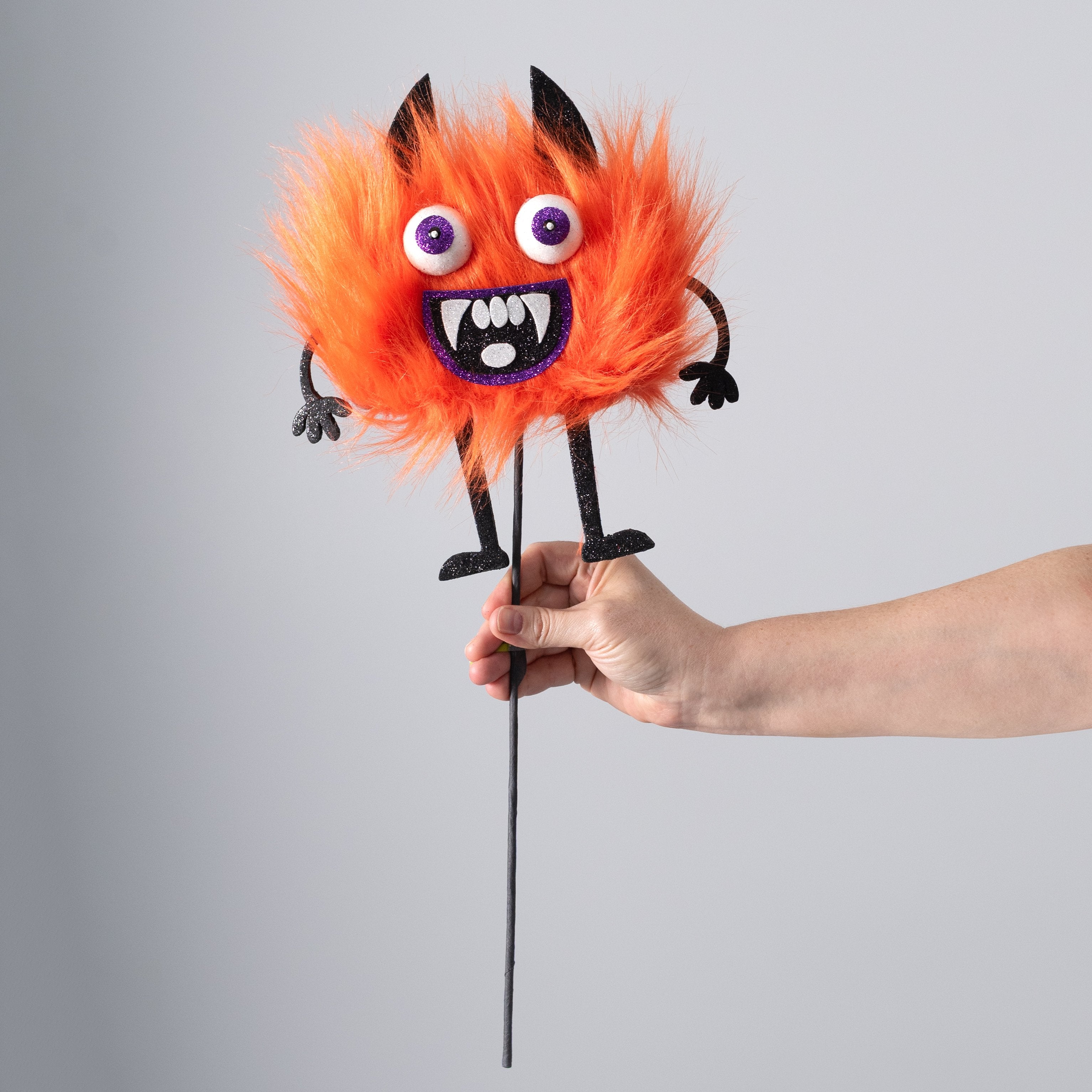 21" Furry Halloween Monster Spray: Orange detail photo 3