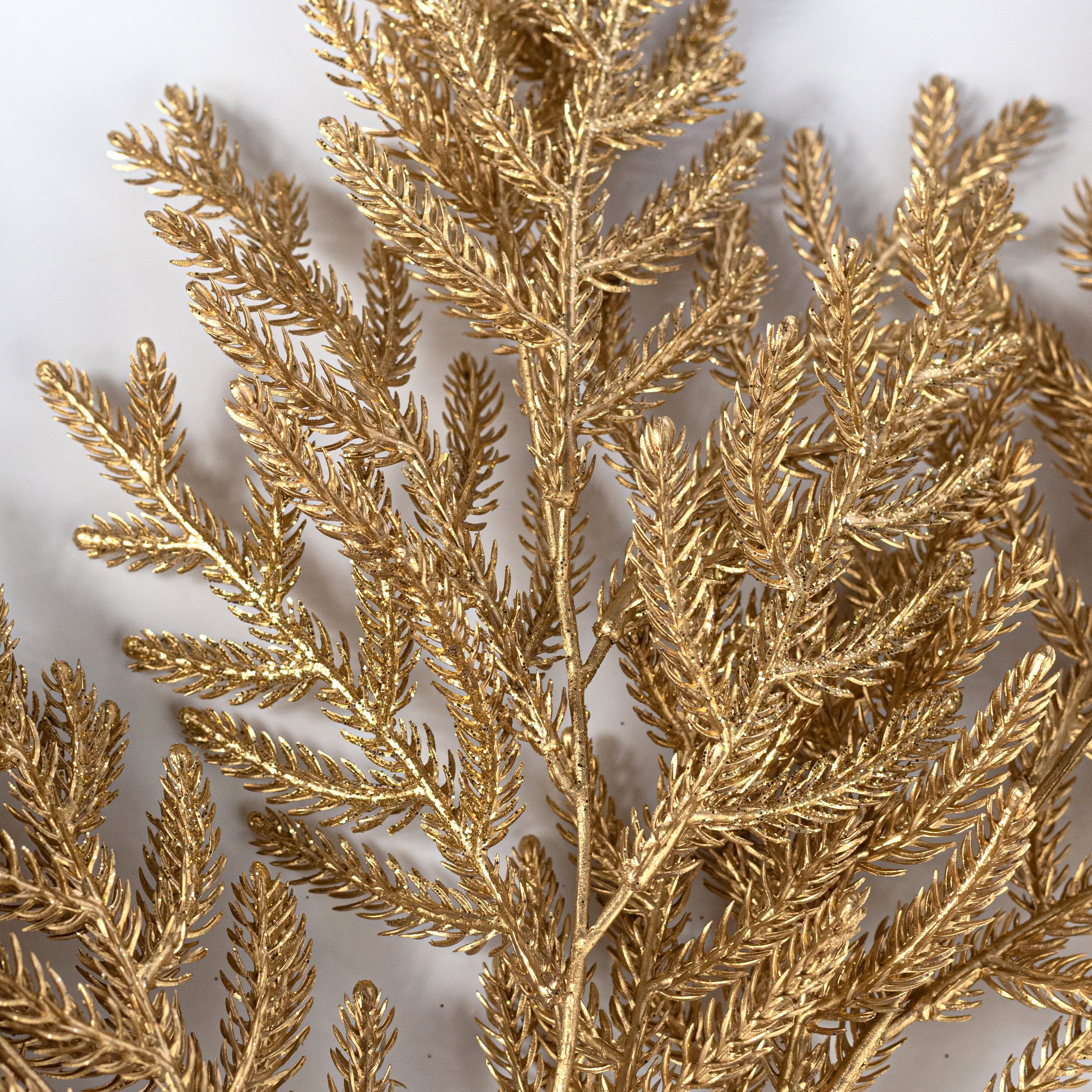 21" Glittered Metallic Pine Bush: Gold (4 Stem) Lifestyle Photo