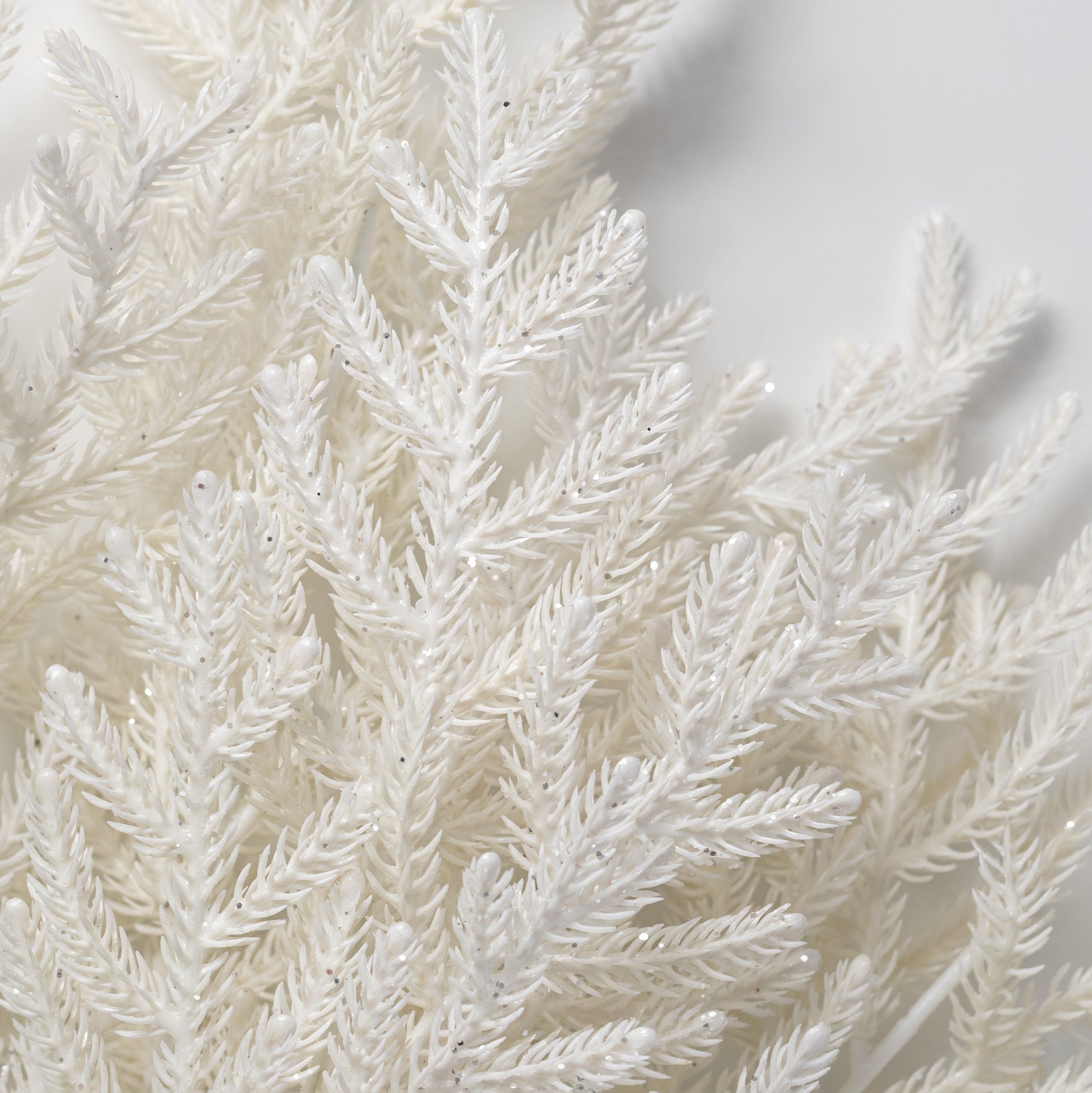 21" Glittered Pine Bush: White (4 Stem) Lifestyle Photo