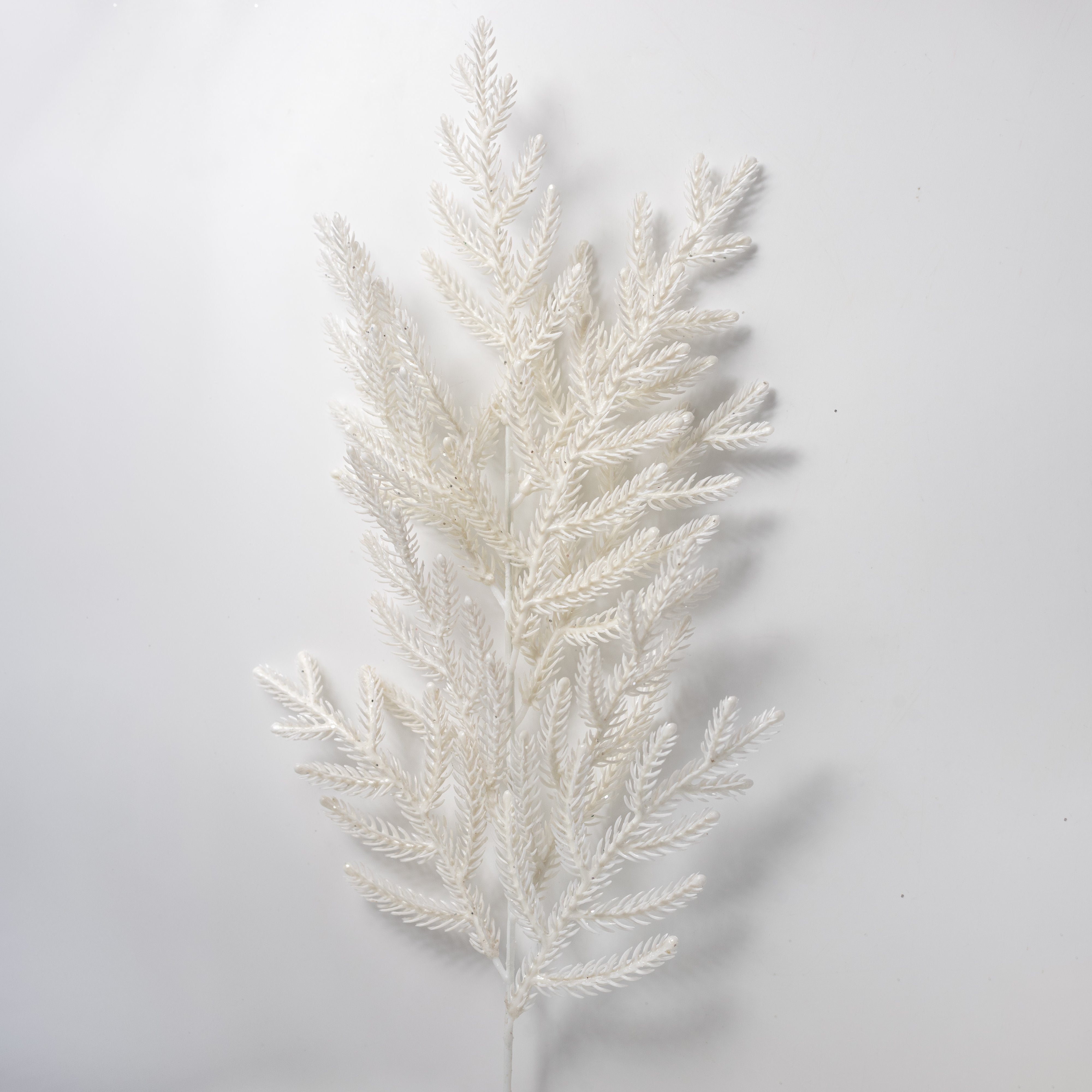 21" Glittered Pine Bush: White (4 Stem) detail photo 4