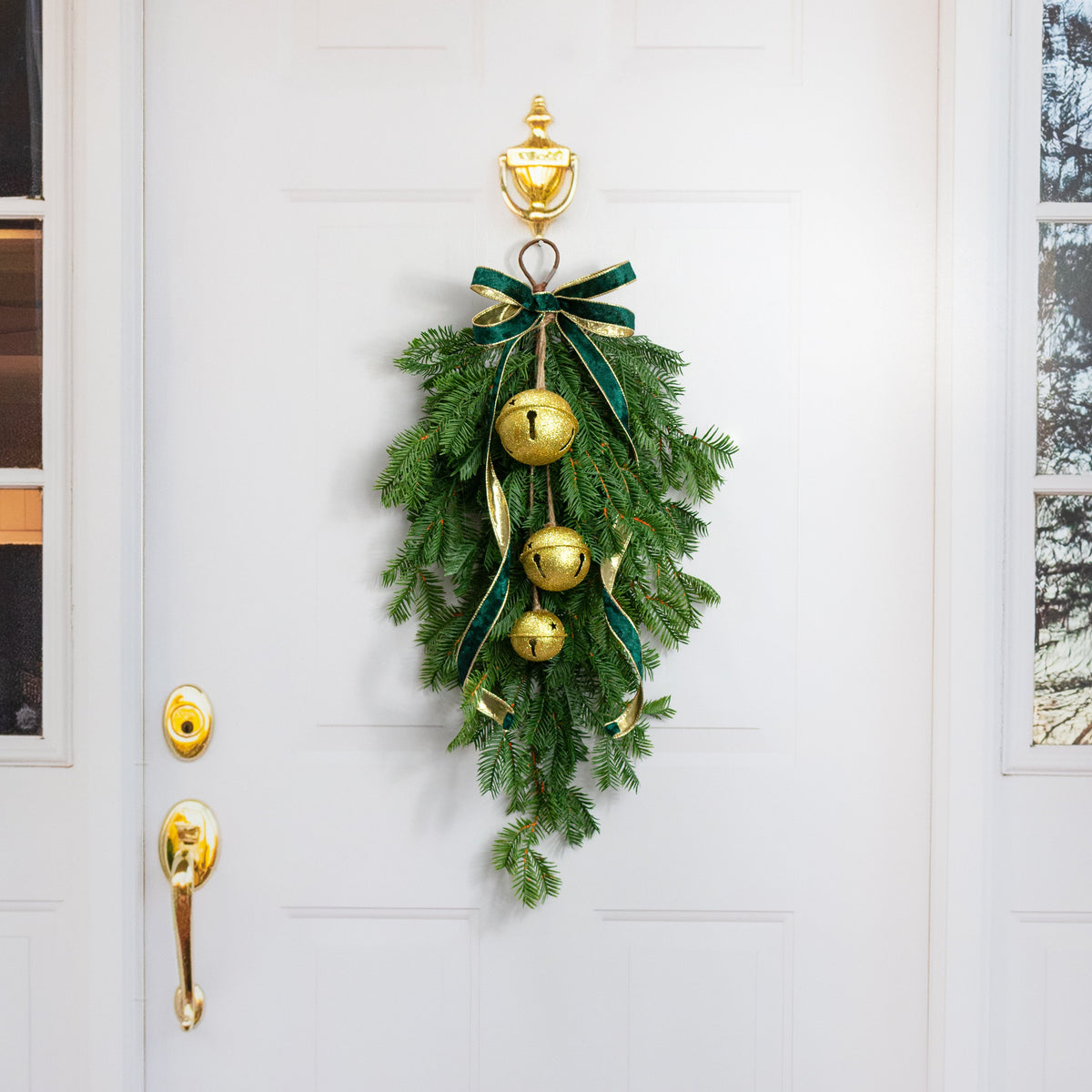 21" Hanging Glitter Jingle Bell Cluster Ornament: 18K Gold Lifestyle Photo