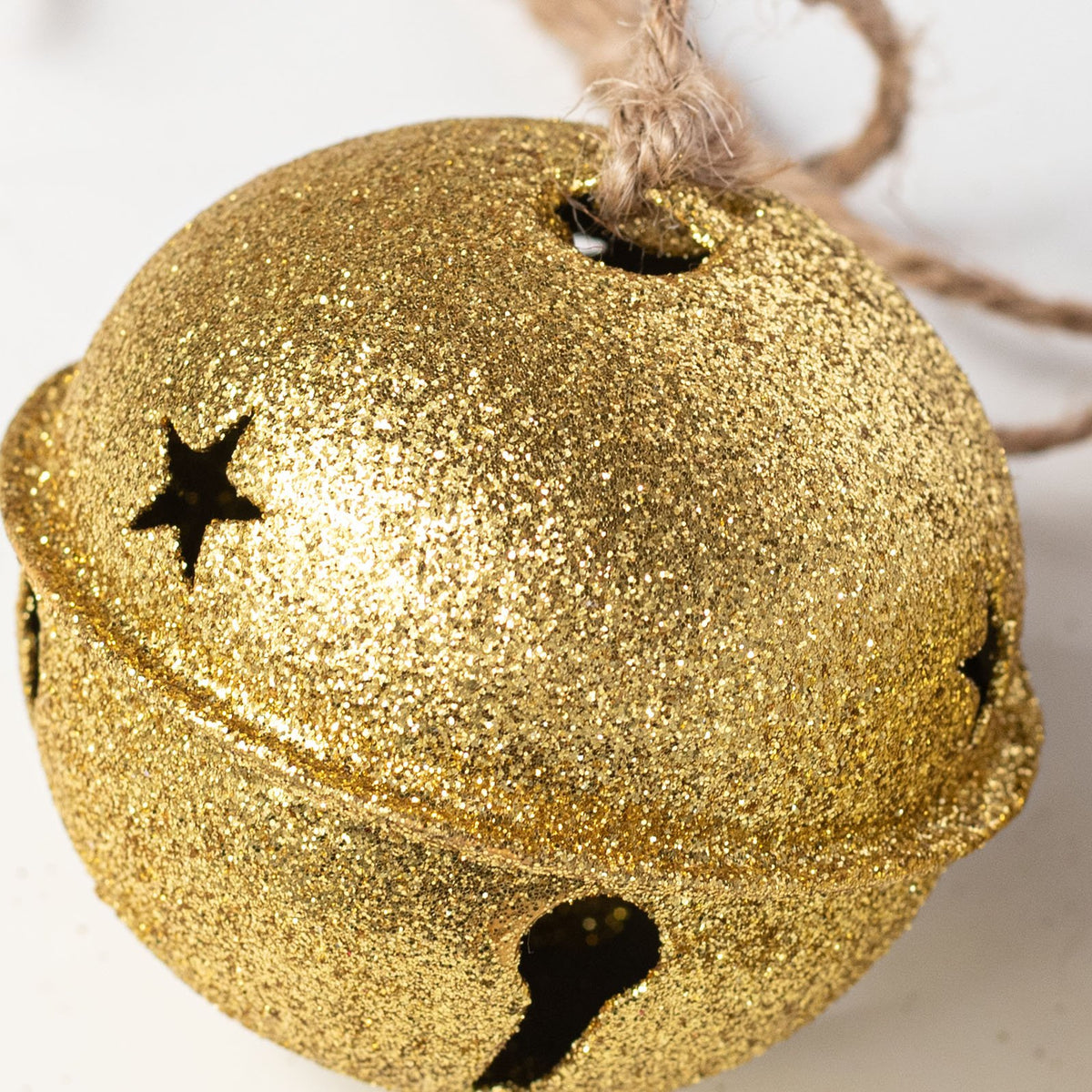 21" Hanging Glitter Jingle Bell Cluster Ornament: 18K Gold detail photo 4