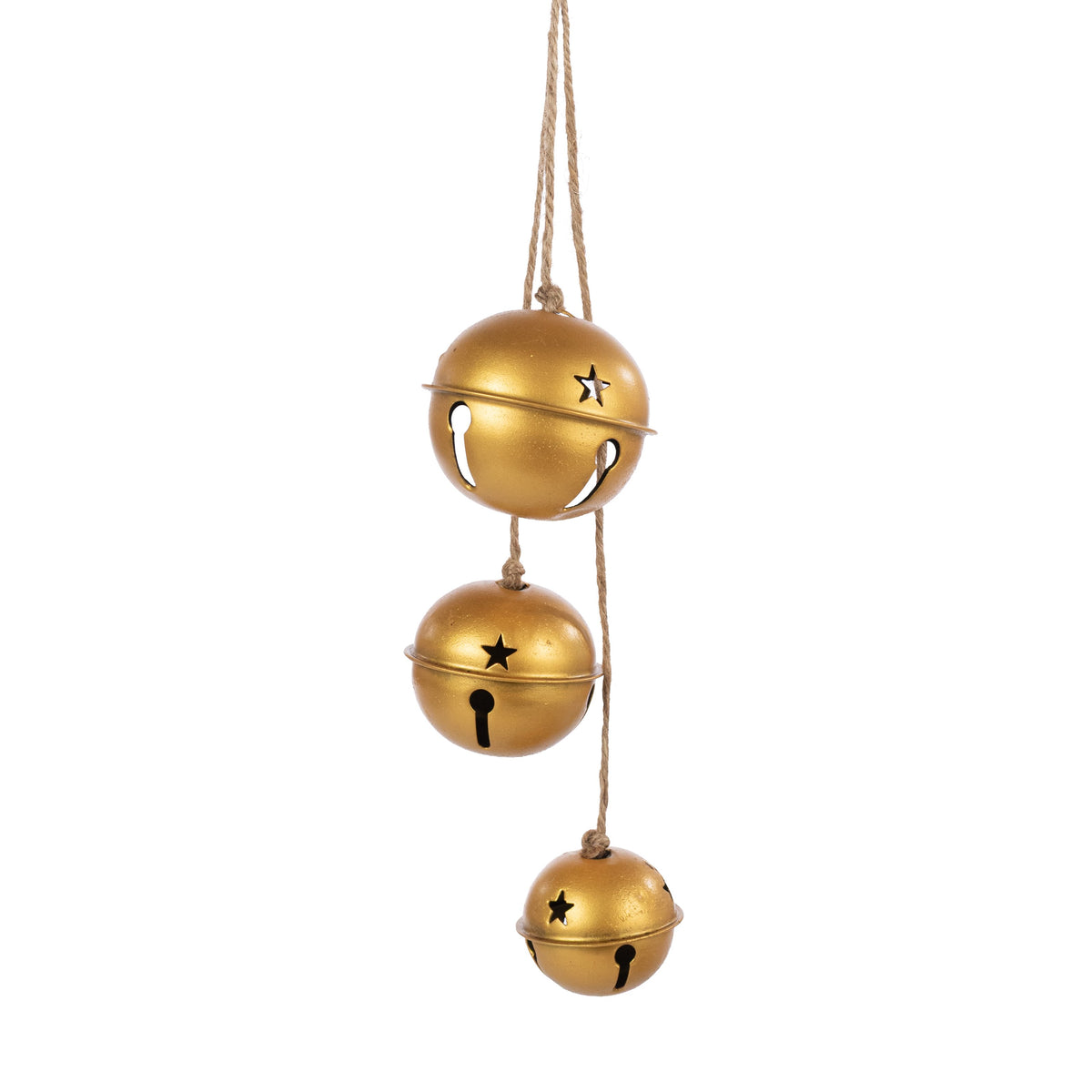 21" Hanging Jingle Bell Cluster Ornament: Antique Shiny Gold Item Number: XC429008