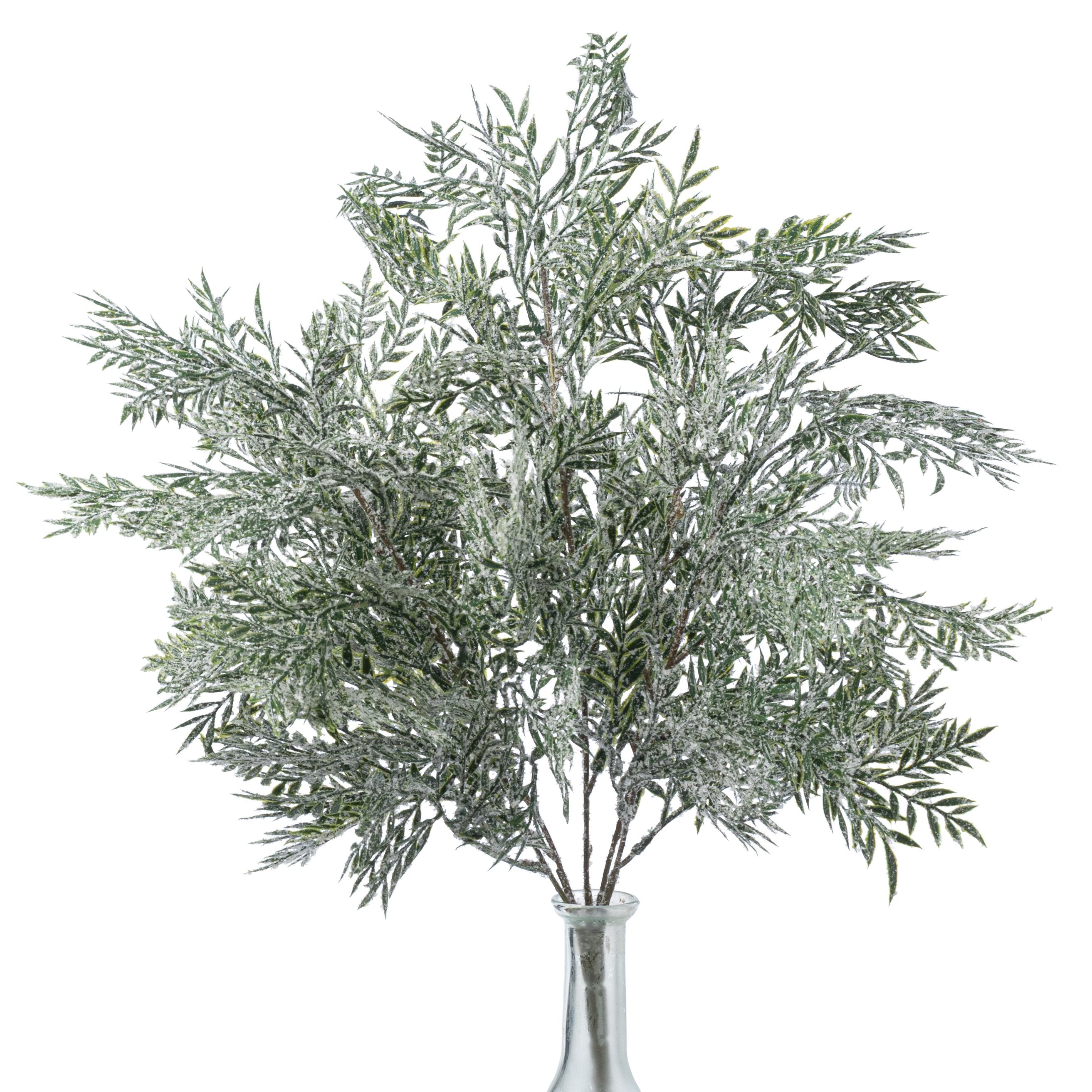 21" Iced Plastic Leaf Bush Item Number: 85257