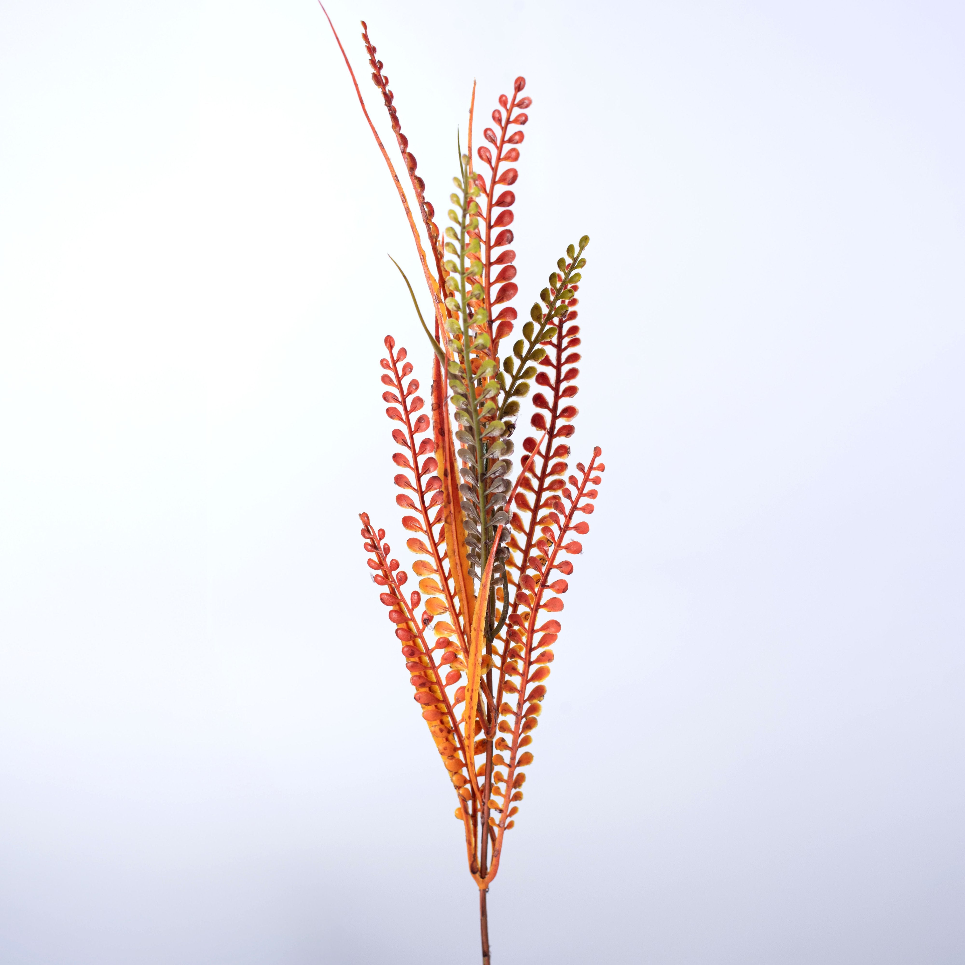 21" Plastic Button Fern Bush: Fall Mix (12 Stem) detail photo 4