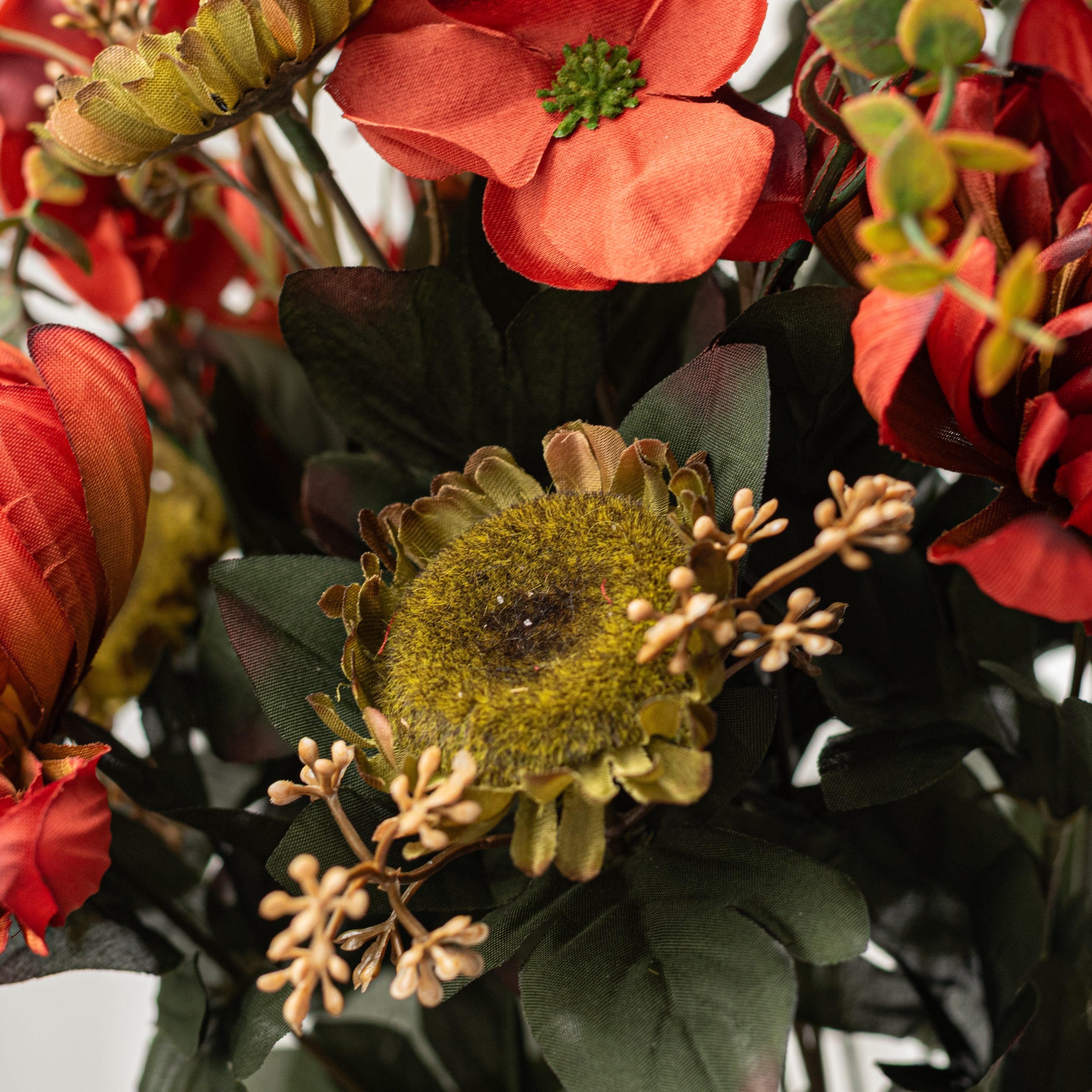 21" Sunflower Mum Bush: Rust Orange & Red (14 Stem) detail photo 4