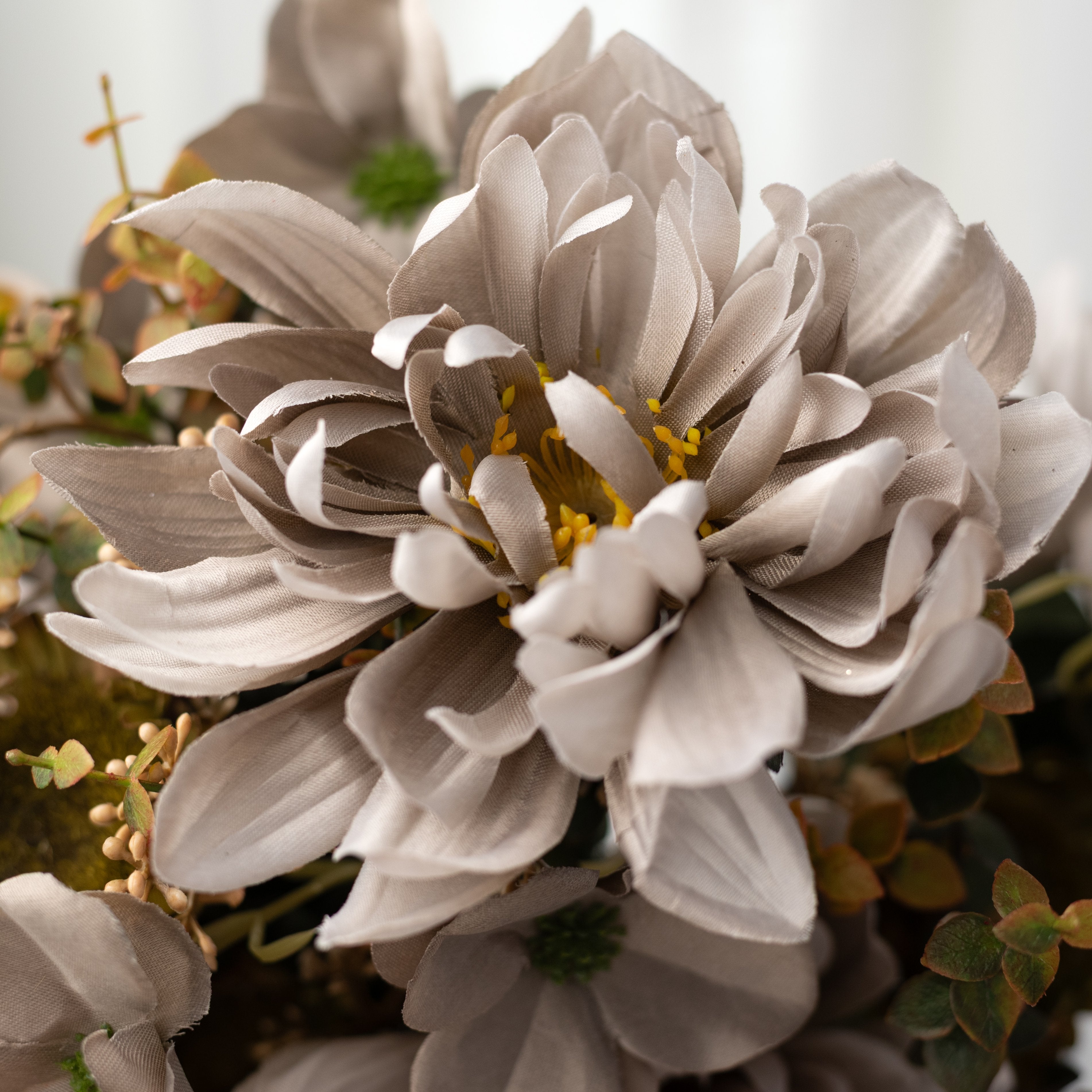 21" Sunflower Mum Bush: Taupe (14 Stem) Lifestyle Photo