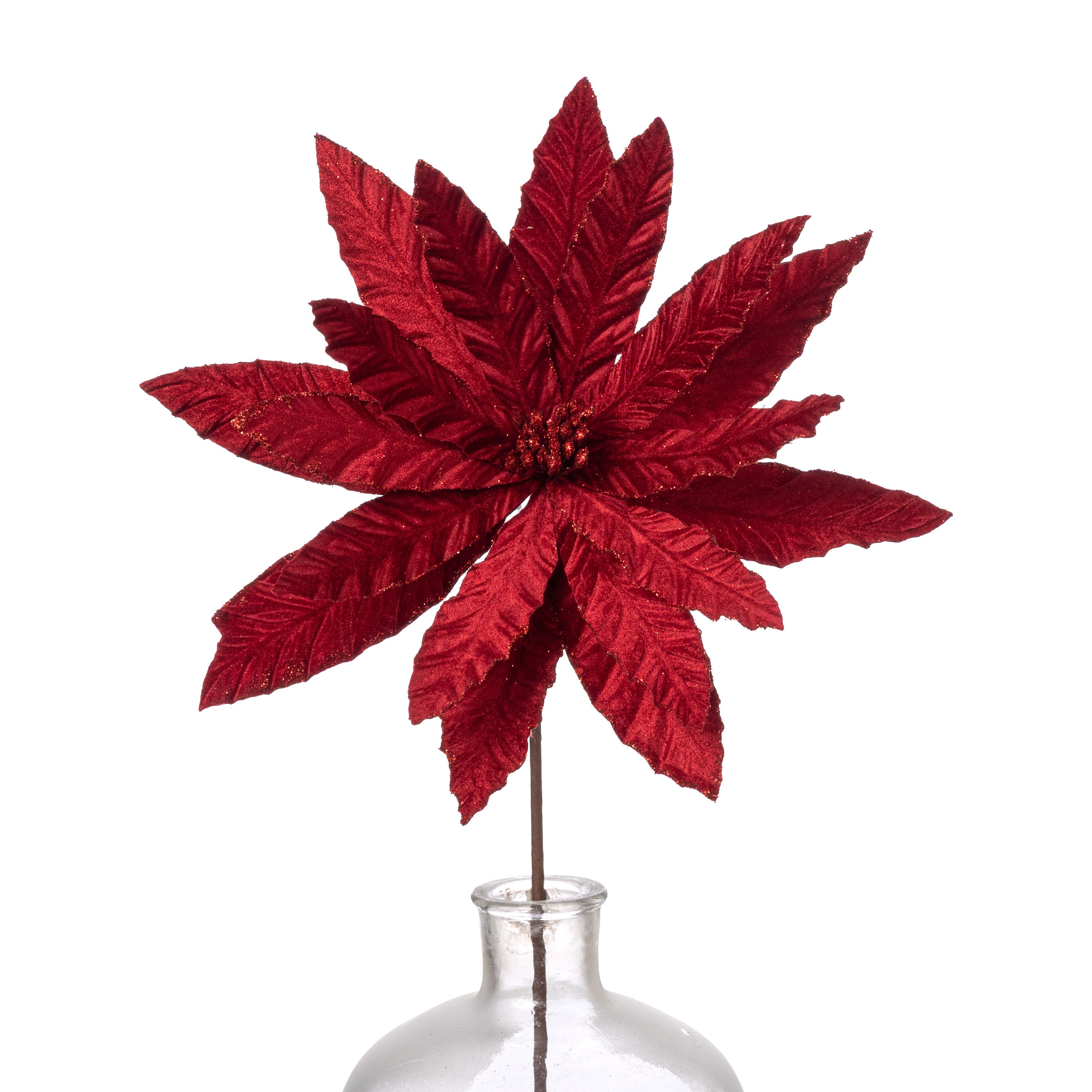 22" Embossed Velvet Flower Stem: Red Item Number: 227528