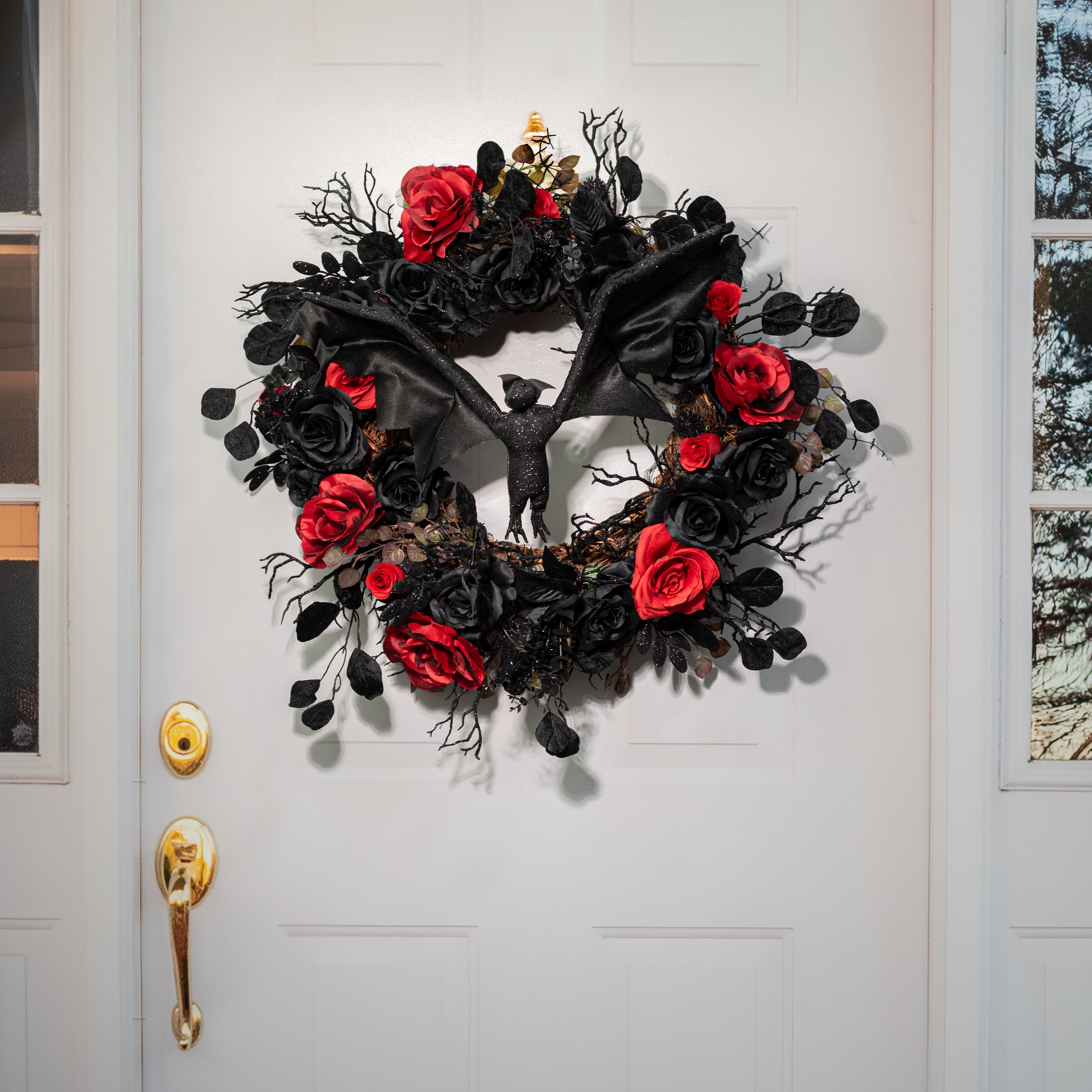 8" x 22" Fabric Bat Ornament: Black Lifestyle Photo