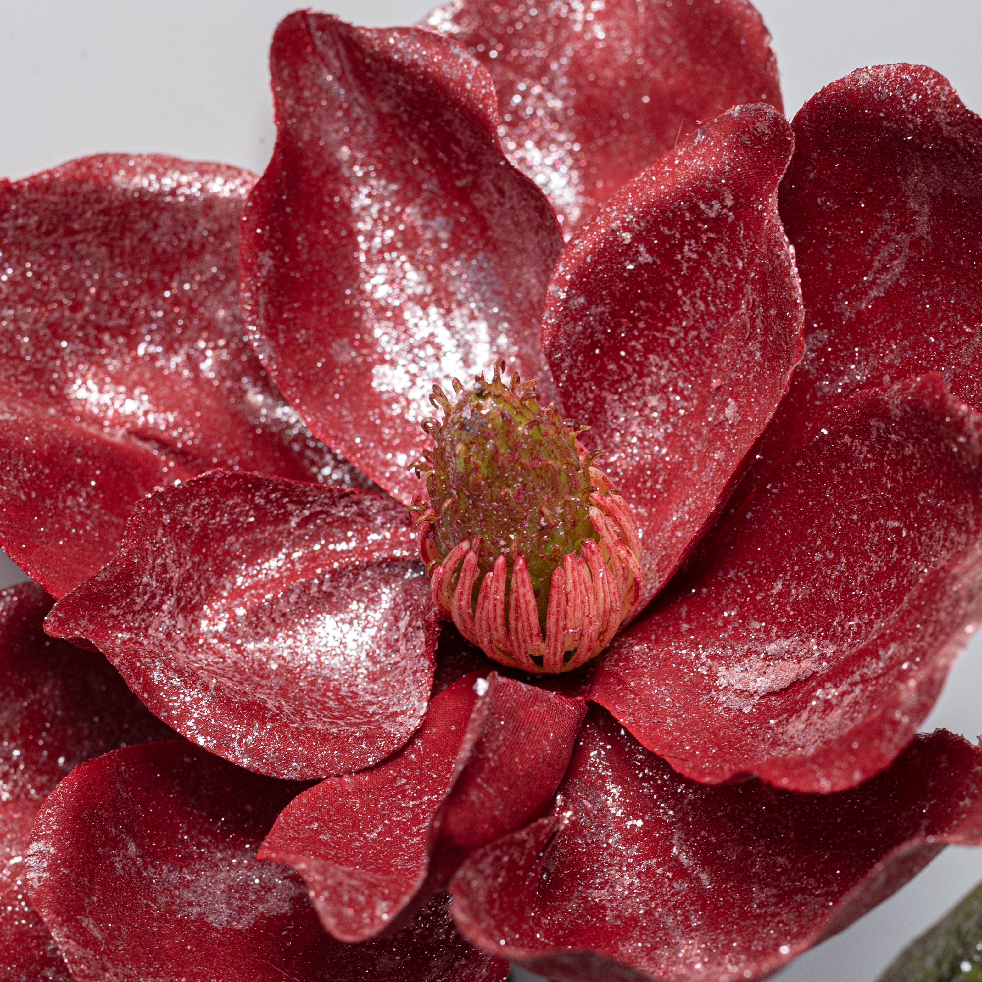 22" Glittered Magnolia Spray: Red Lifestyle Photo