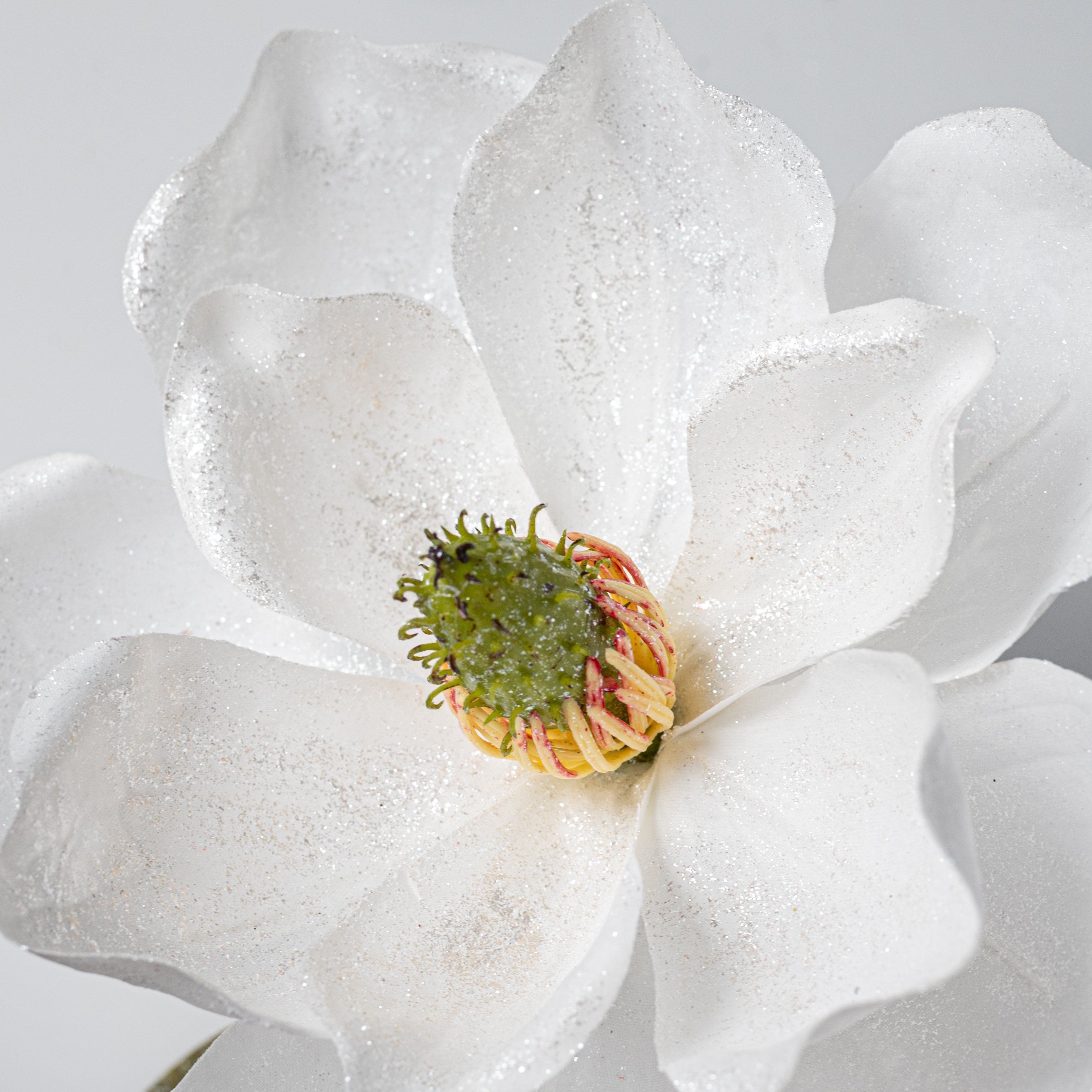 22" Glittered Magnolia Spray: White Lifestyle Photo