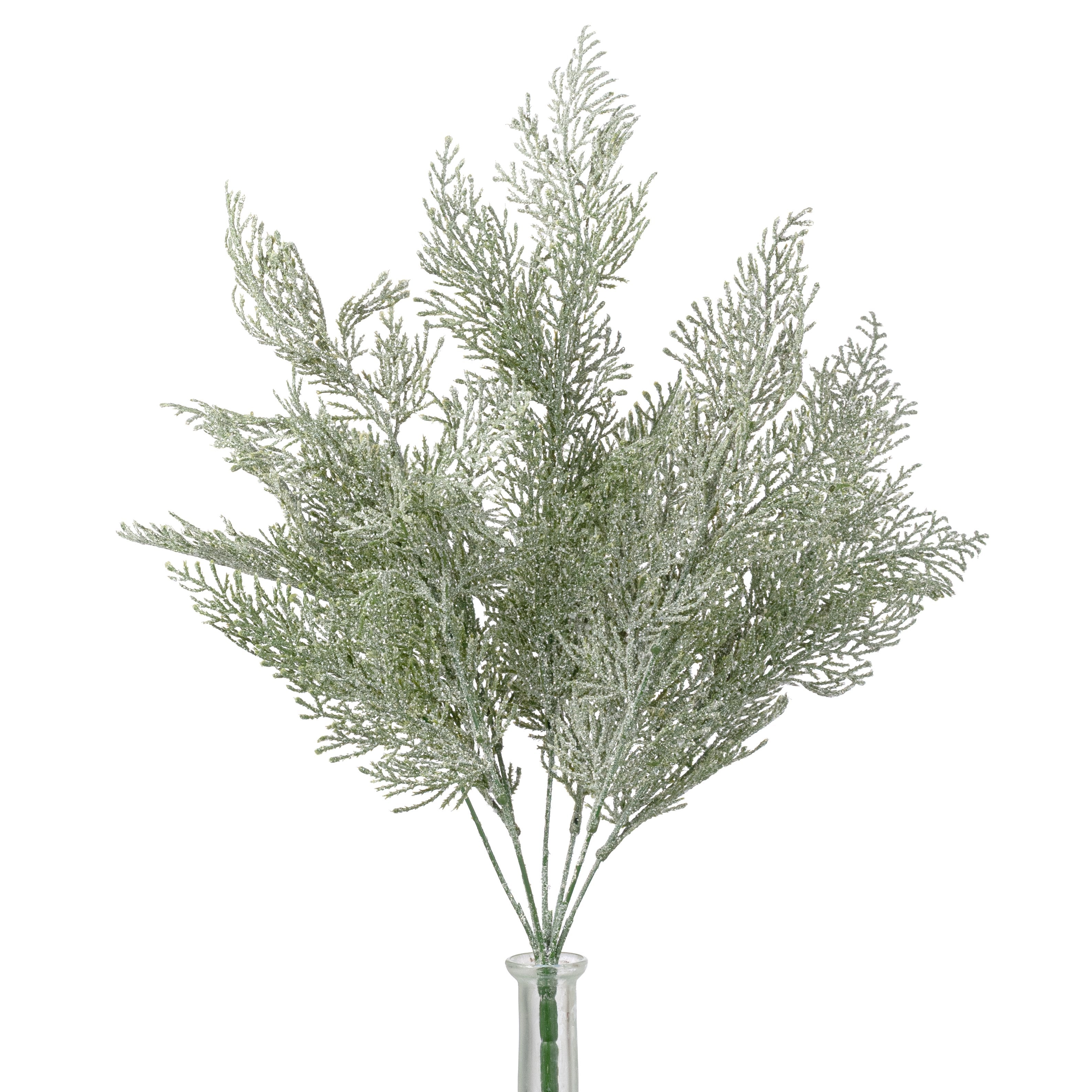 22" Plastic Cedar Bush: Iced Green (7 Stem) Item Number: 86934ICE