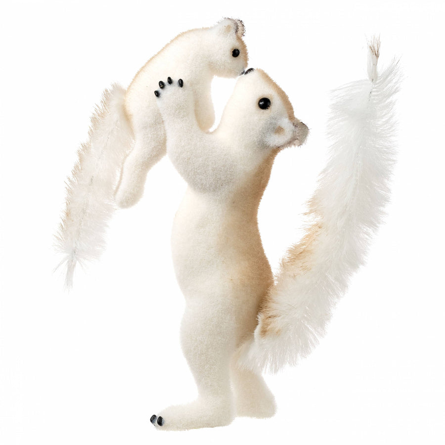 22" Flocked Squirrel with Baby Figurine