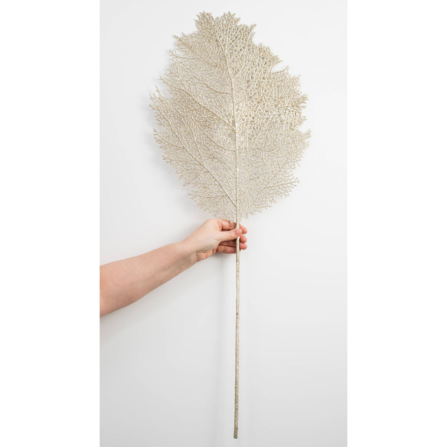 36" Glitter Sea Fan Spray: Champagne Gold