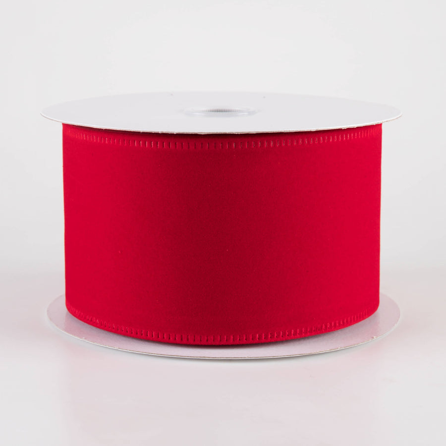 2.5" Value Velvet Ribbon: Bright Red (10 Yards)