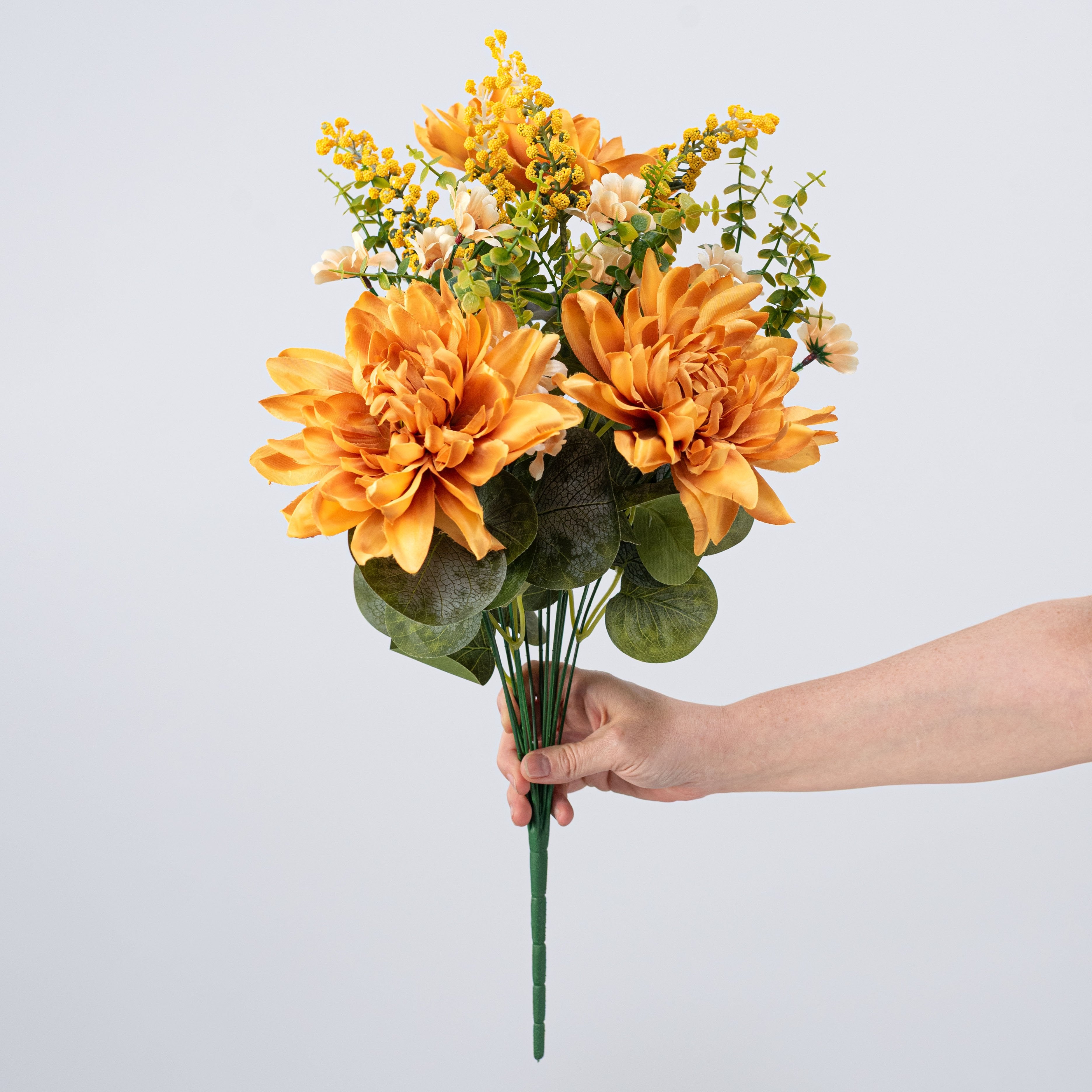 23" Dahlia & Daisy Bush: Yellow (14 Stem) detail photo 3