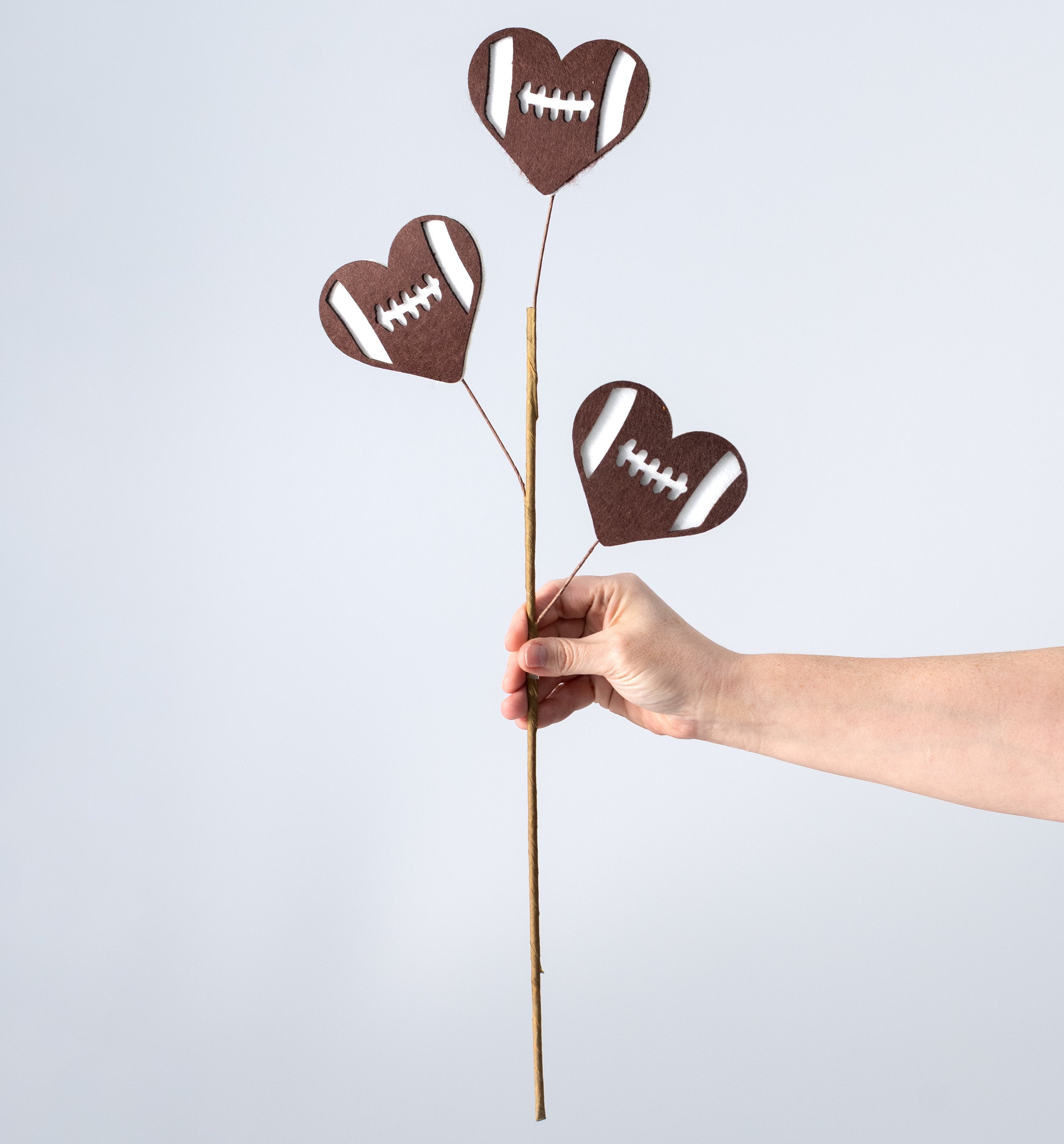 23" Felt Icons Spray: Football Hearts detail photo 3