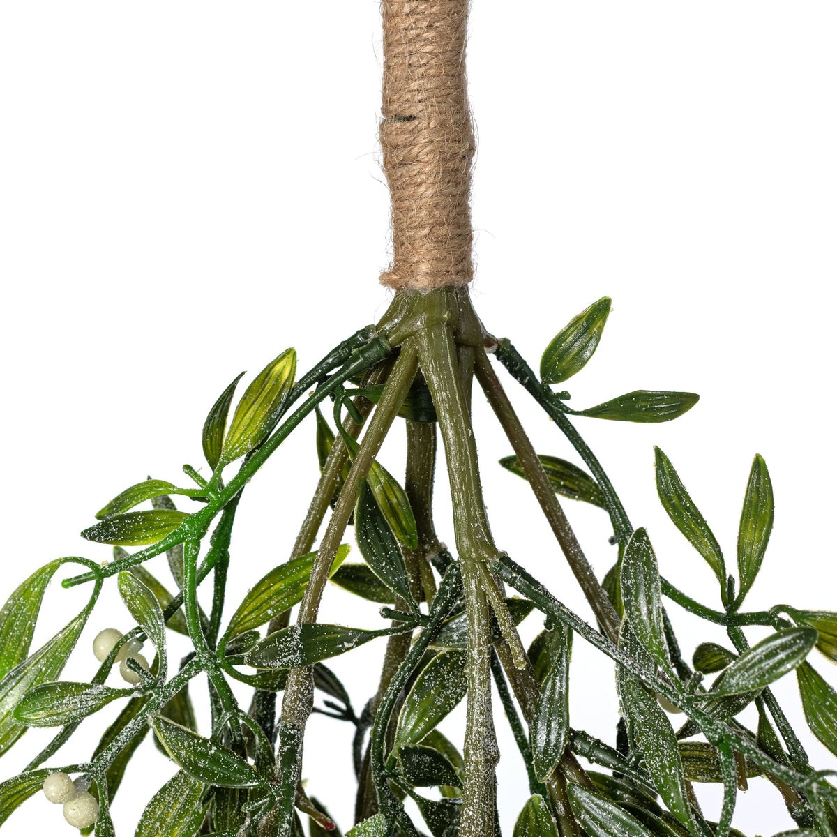 23" Frosted Mistletoe Hanging Bush detail photo 4