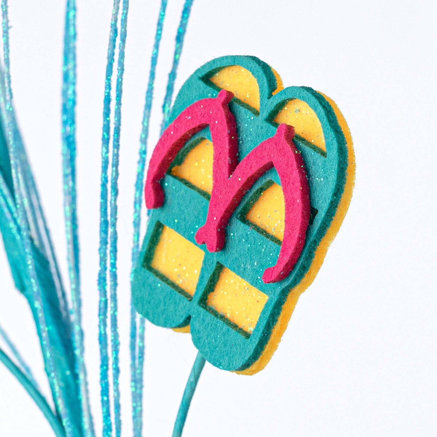 23" Glittered Felt Icons Spray: Beach Flip Flops Lifestyle Photo