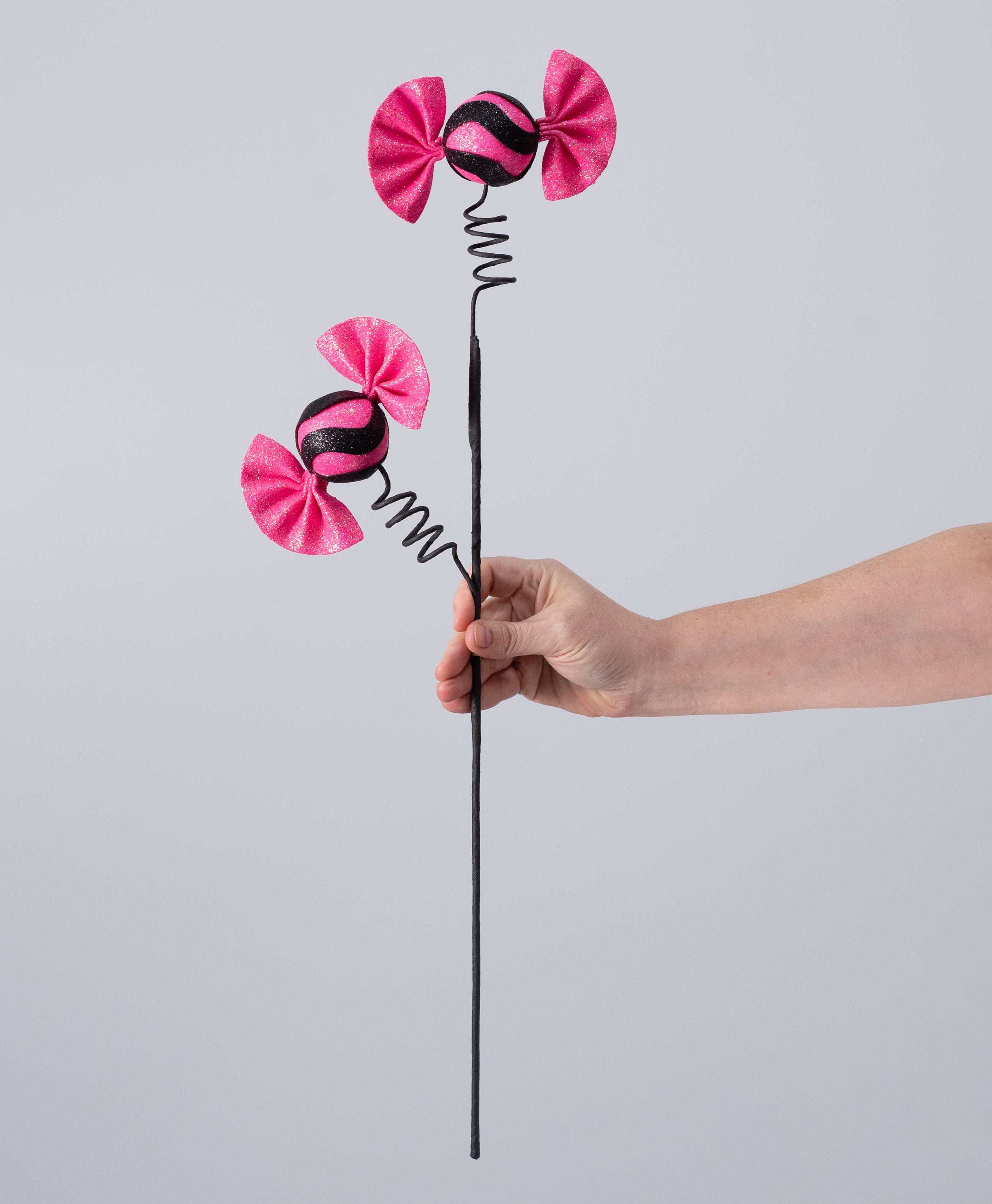 23" Glittered Wrapped Candy Spray: Hot Pink detail photo 3