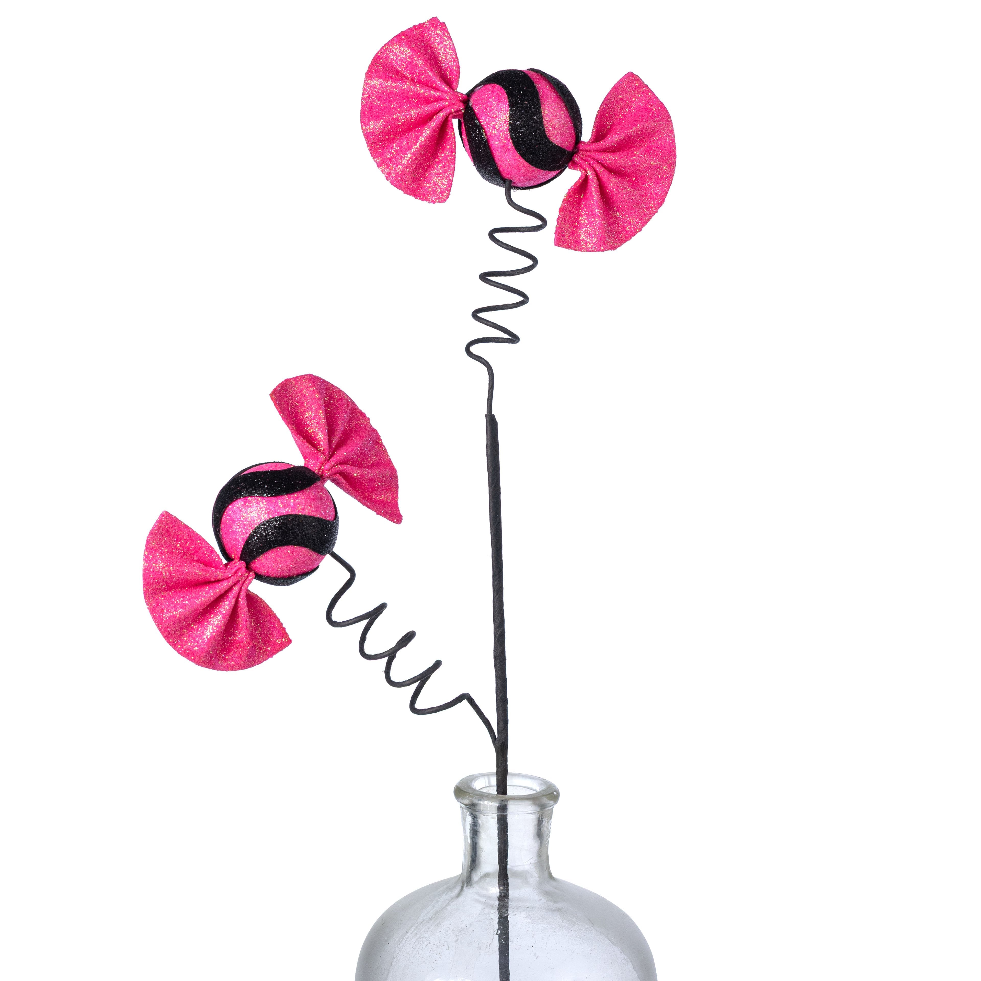 23" Glittered Wrapped Candy Spray: Hot Pink Item Number: 57365HTPK